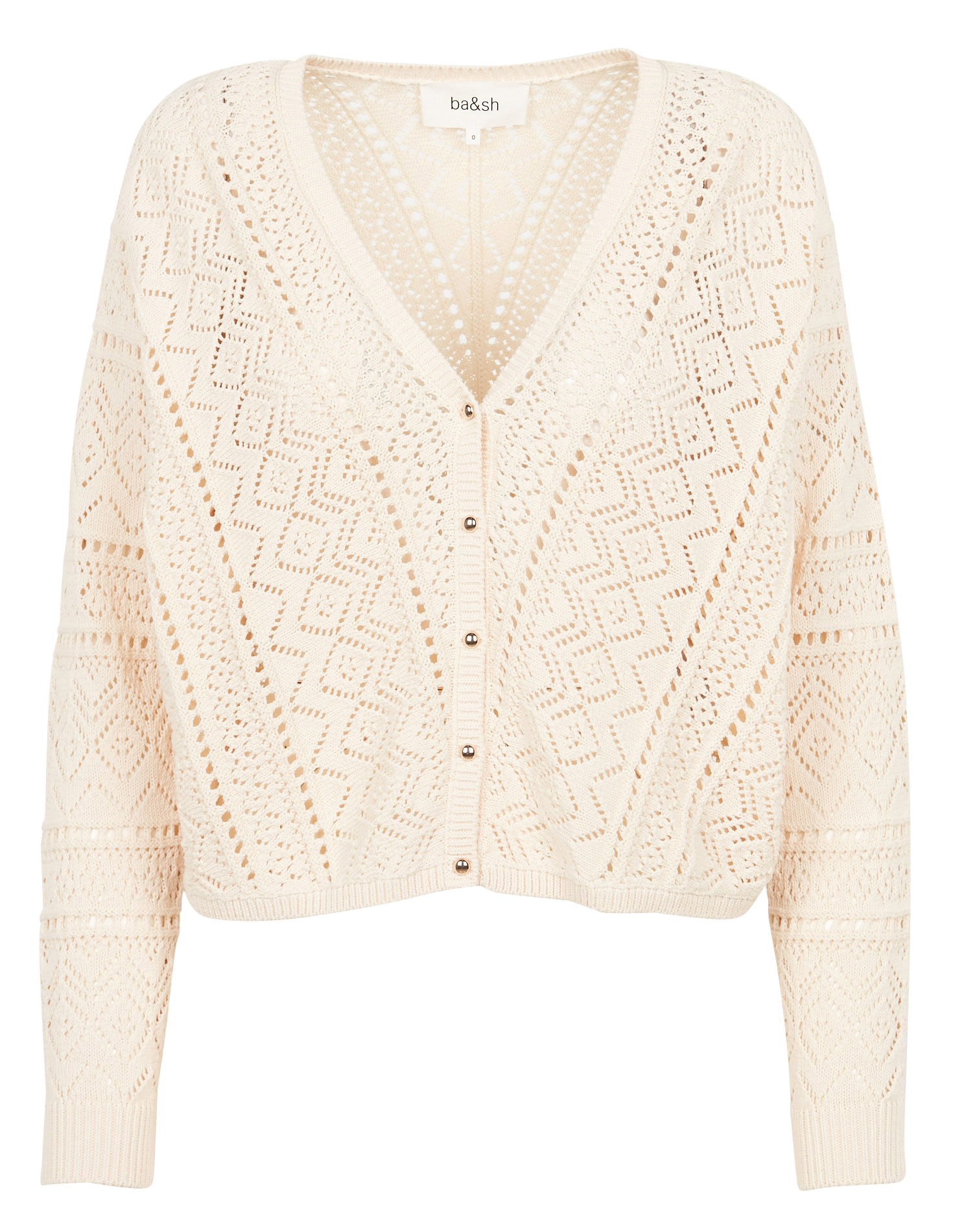 BA&SH Gilet col v en coton cyron Beige