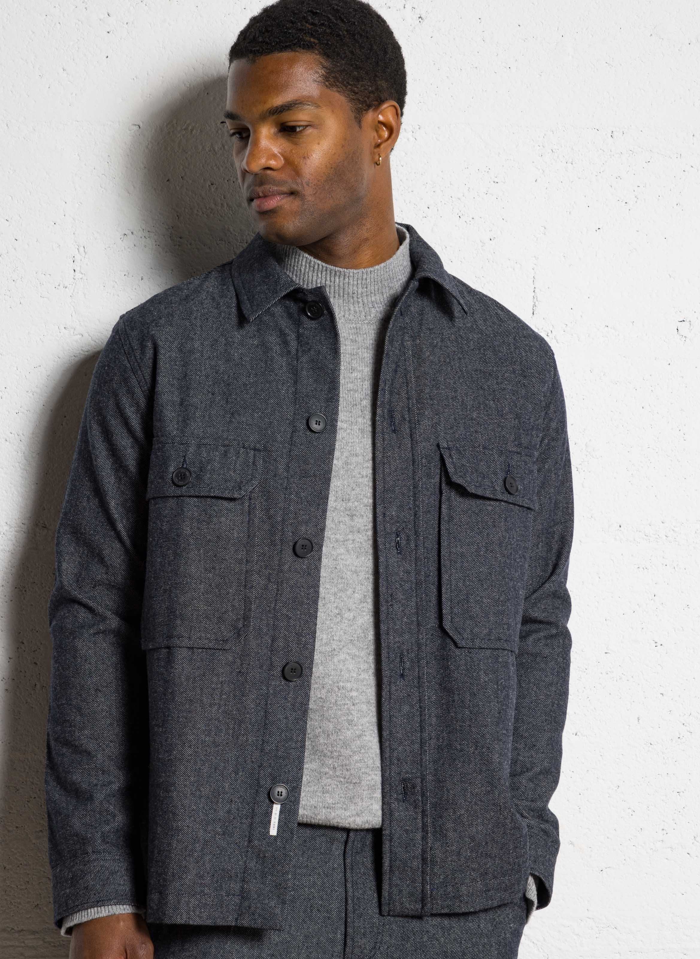 Surchemise droite en maille IKKS Bleu