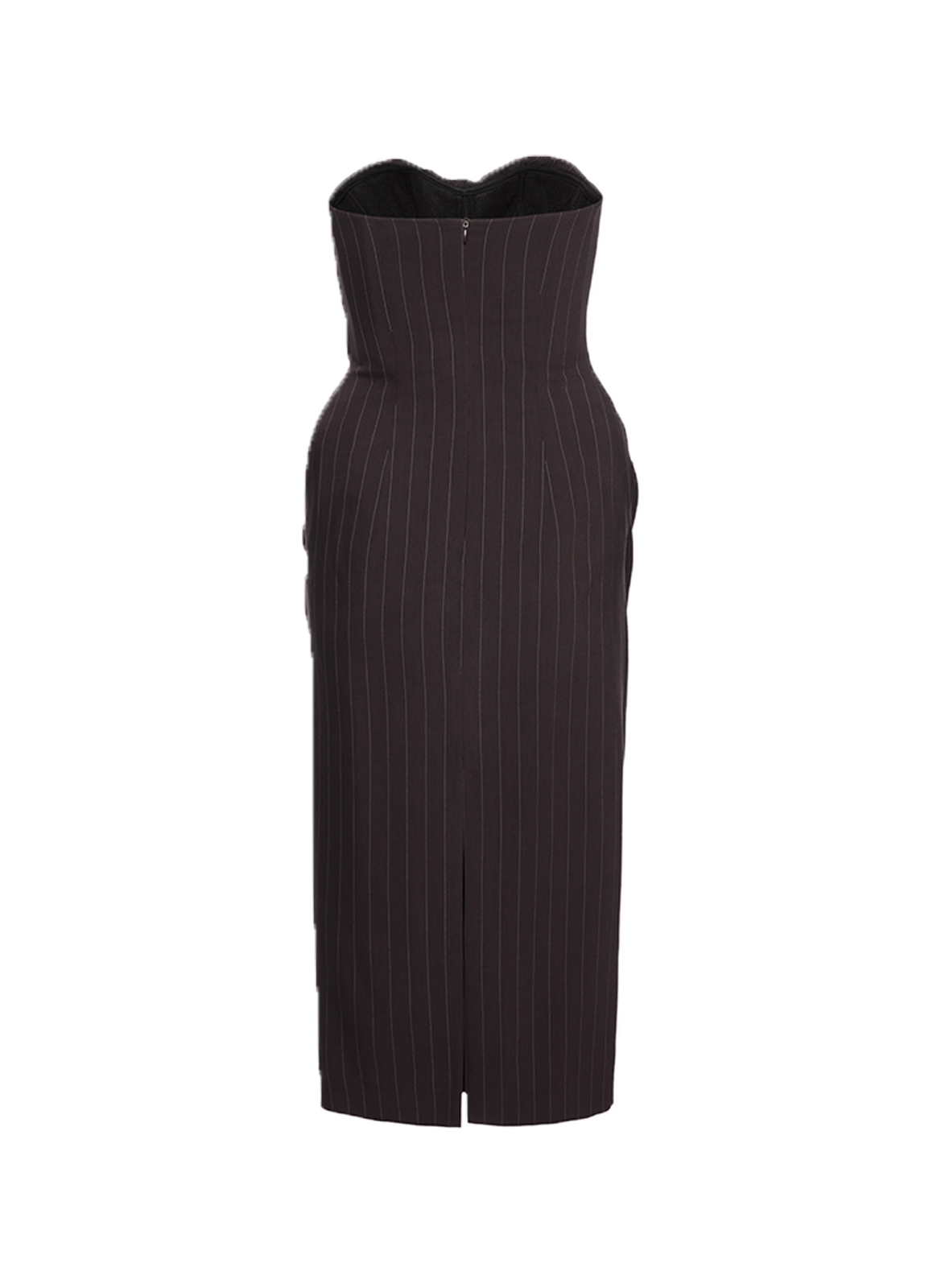 Strapless Striped Wool Blend Dress MAGDA BUTRYM Brown