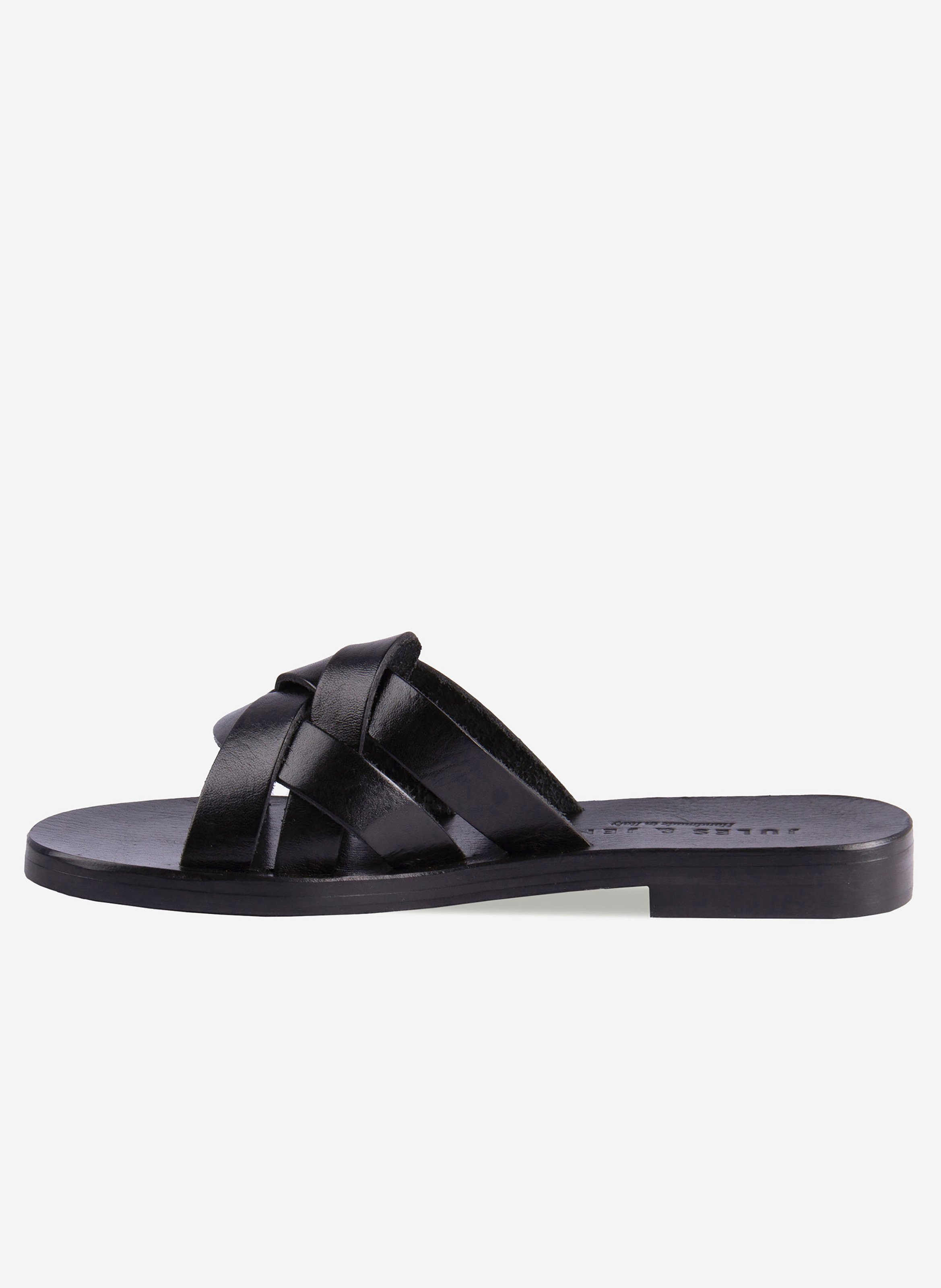 Mules plates jade cuir JULES & JENN Noir