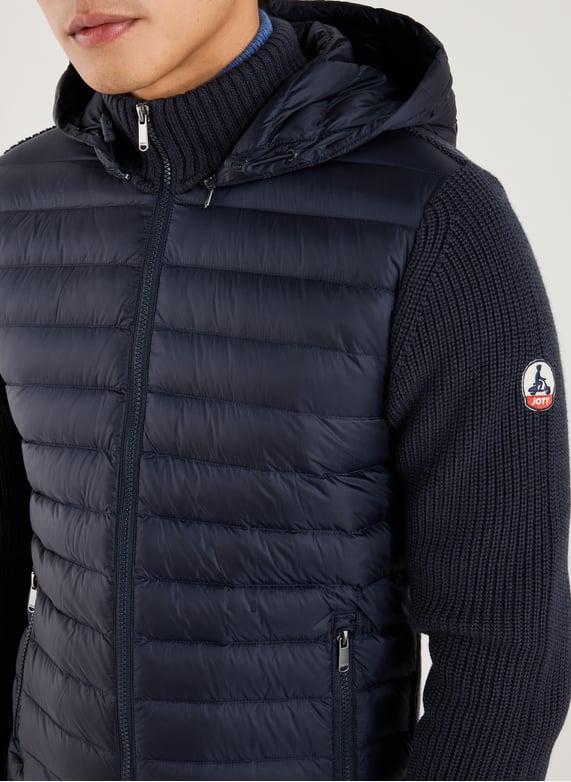 Veste droite bi-matière | Bleu by JOTT Veste droite bi-matière Bleu