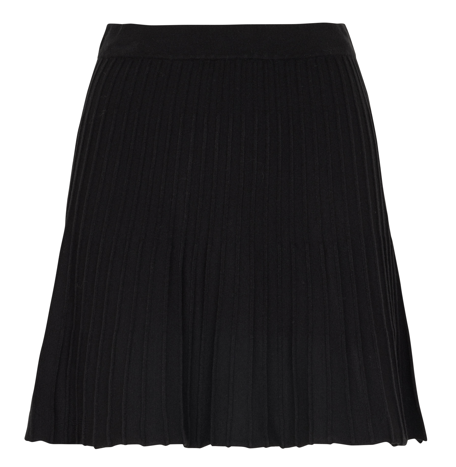 Jupe courte plissée en maille Noir