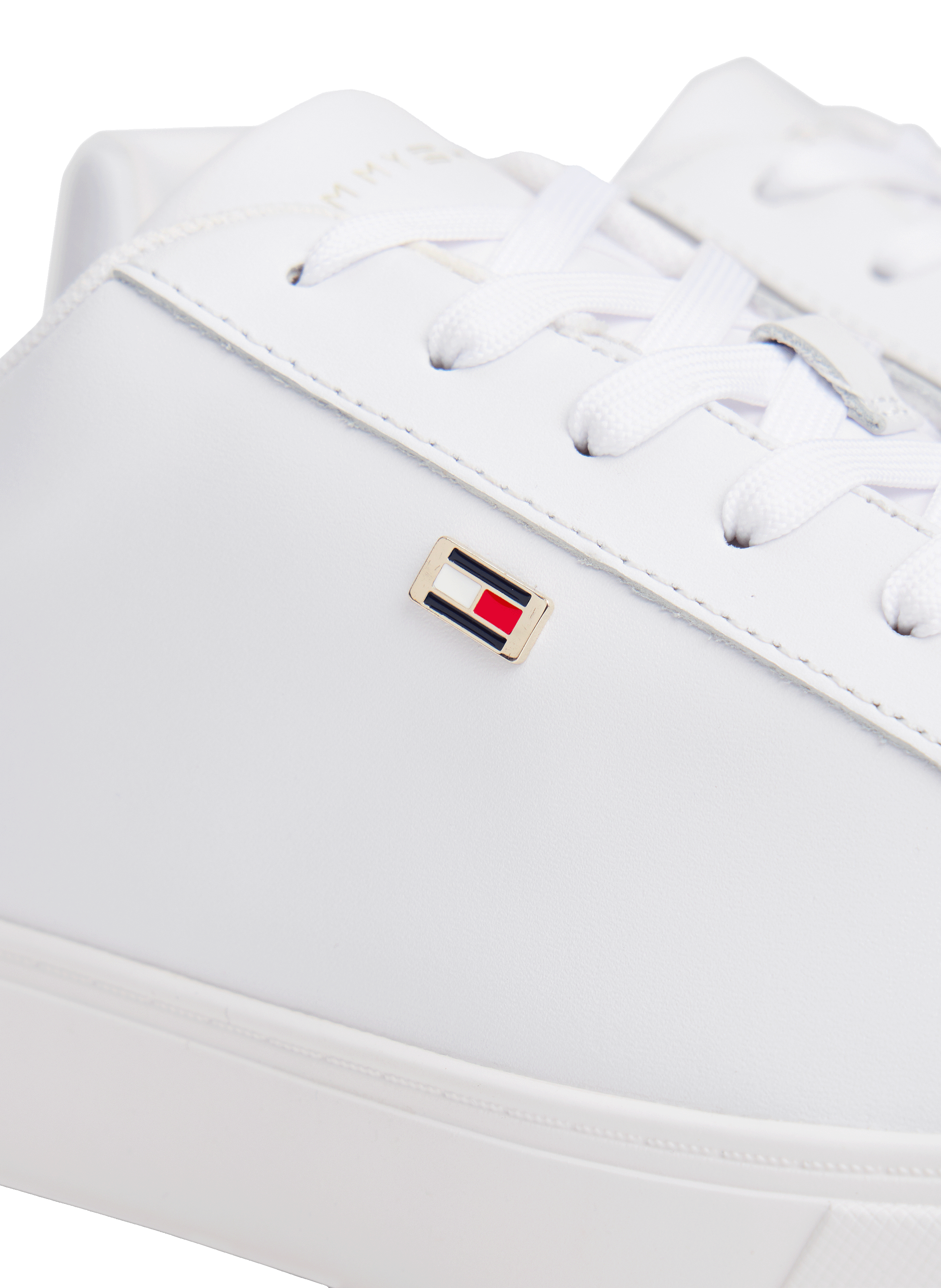 Leather sneakers with flag TOMMY HILFIGER White