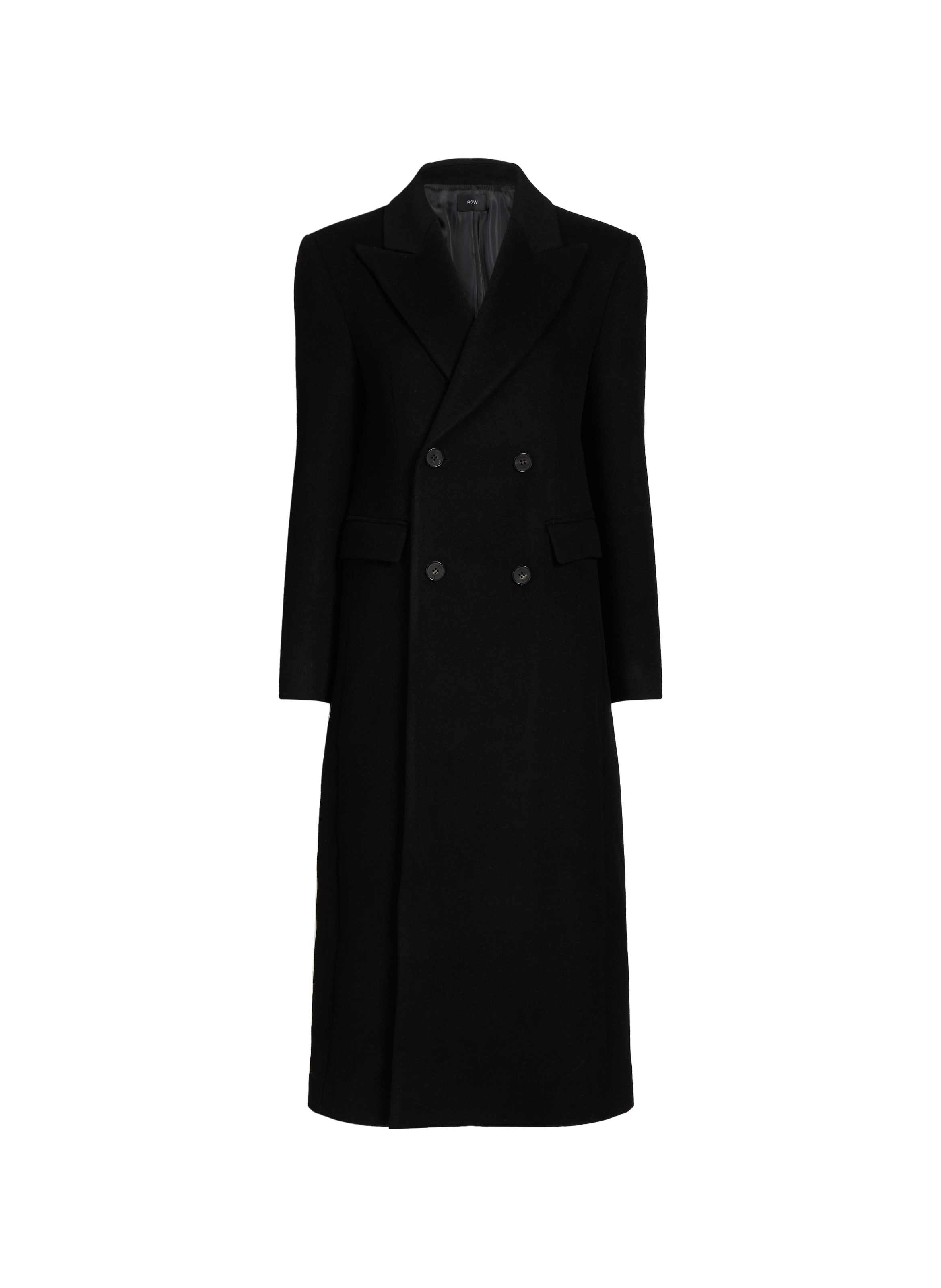 Long wool and cashmere coat R2W Black