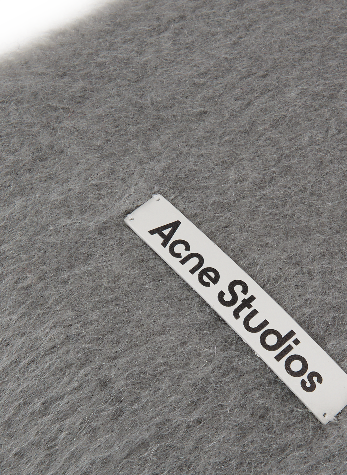 Echarpe frangée en mohair mélangé ACNE STUDIOS Gris