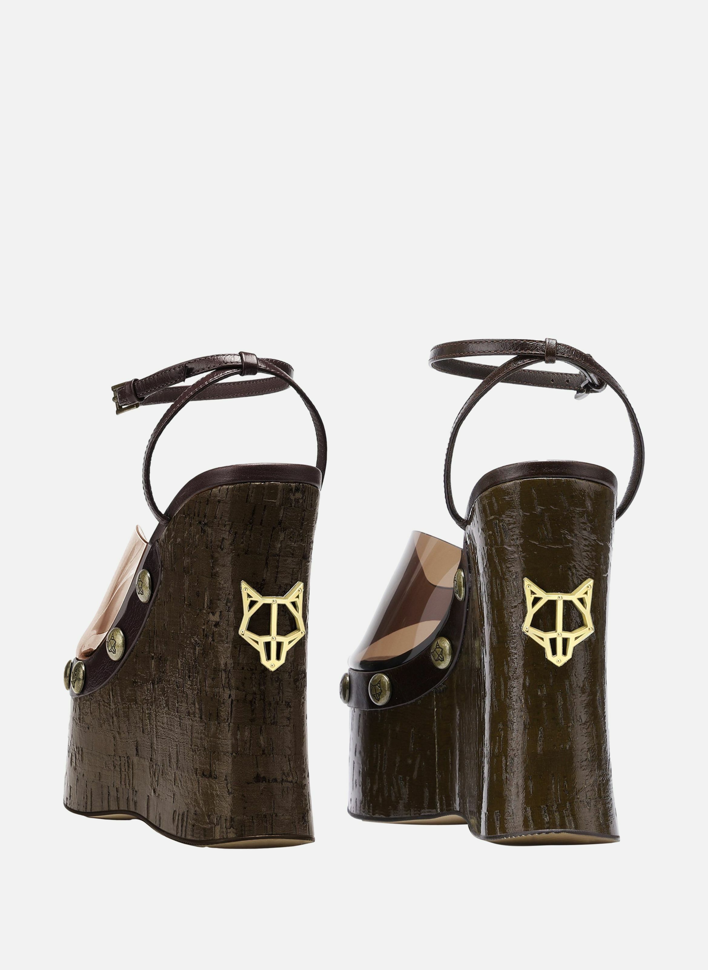 Sabots compensés tiger lilly NAKED WOLFE Marron