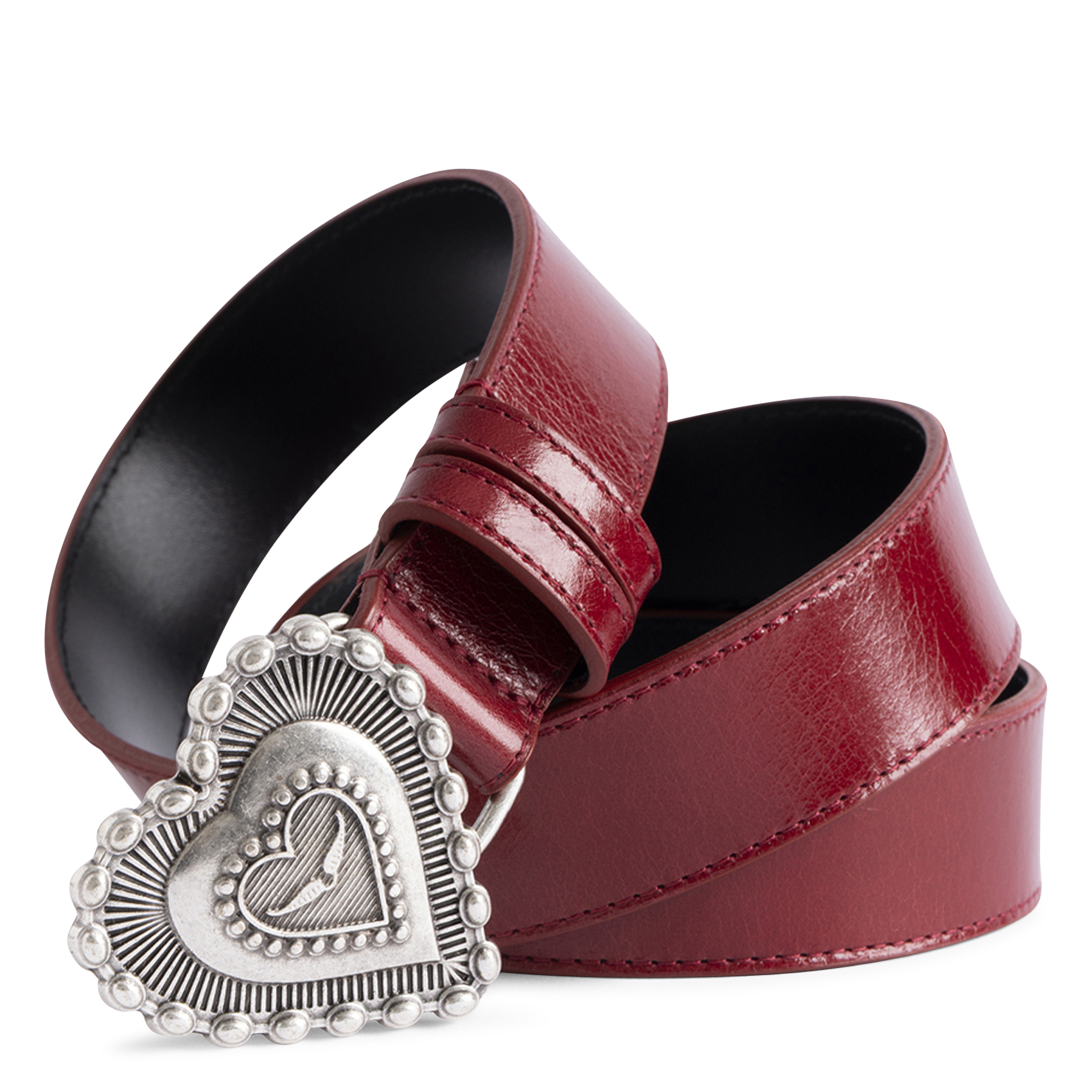 Ceinture en cuir santa fe ZADIG&VOLTAIRE Rouge