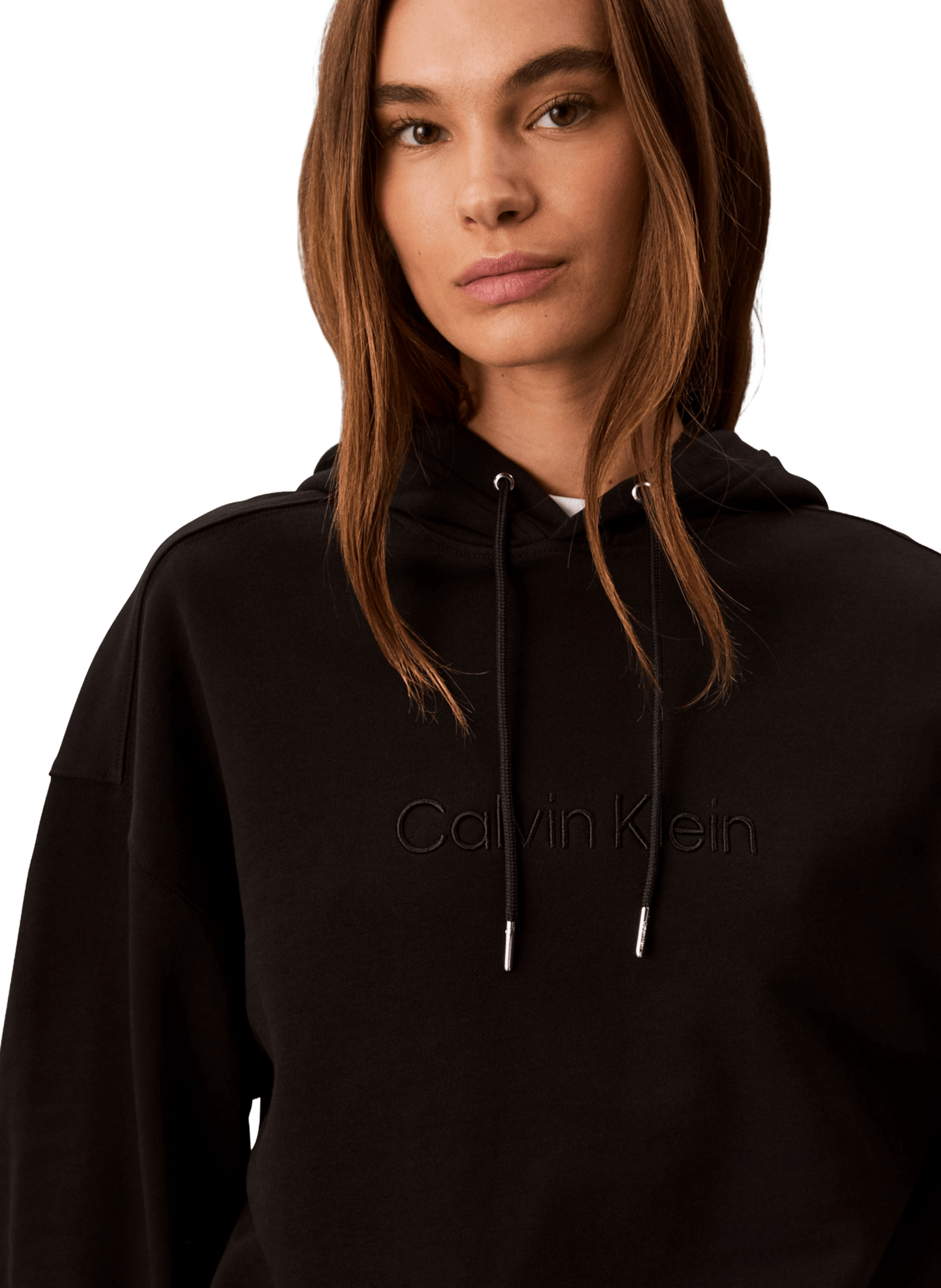 Hoodie à capuche en coton CALVIN KLEIN Noir