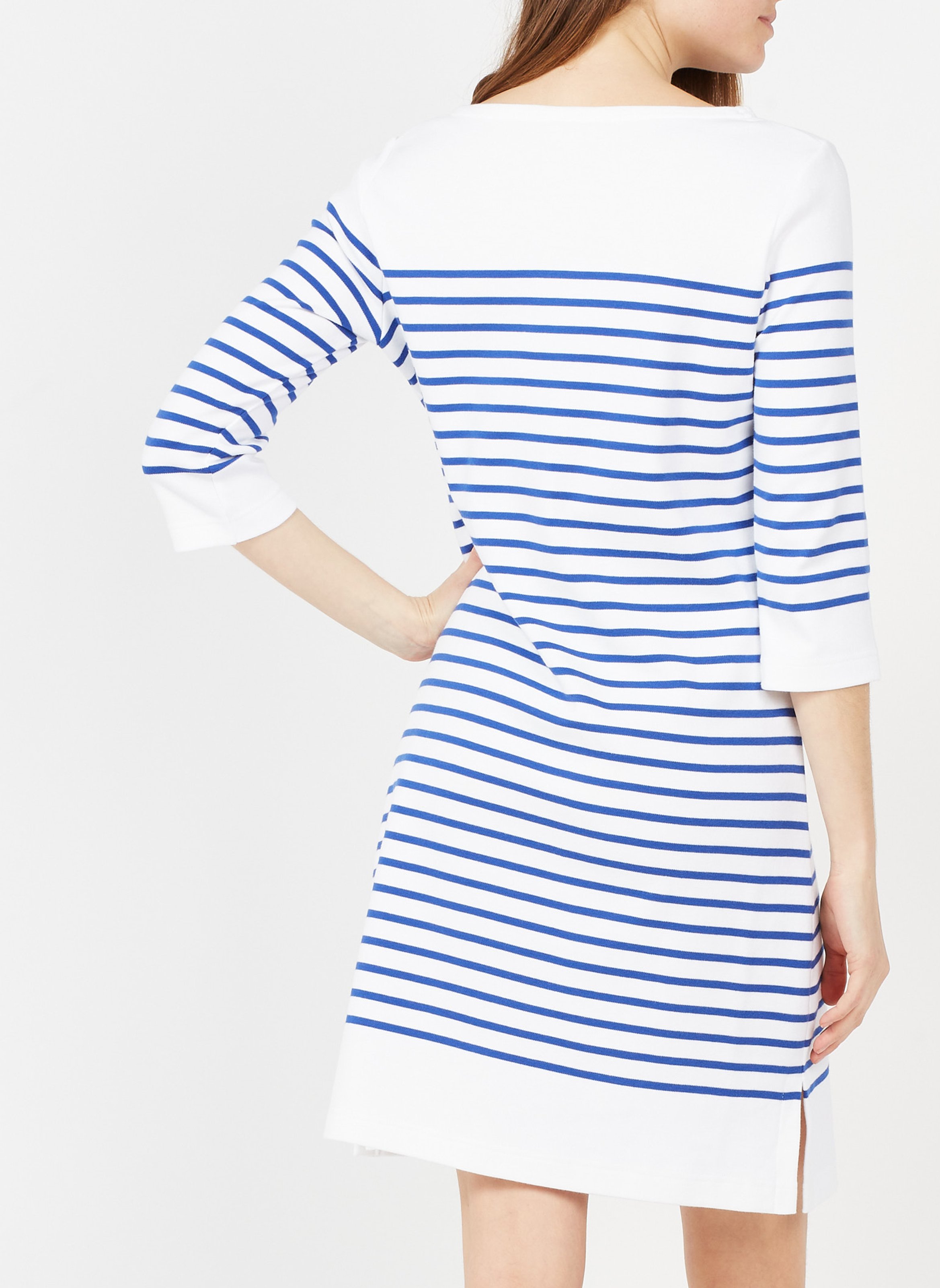 Robe col rond en coton rayé ARMOR-LUX Blanc