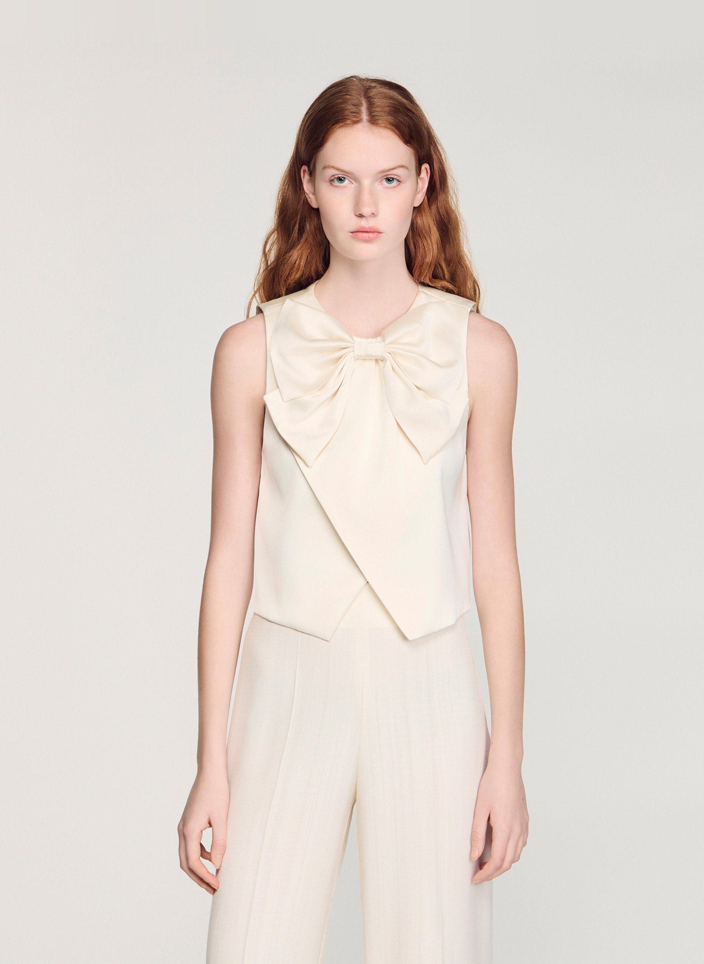 Top col rond SANDRO Beige