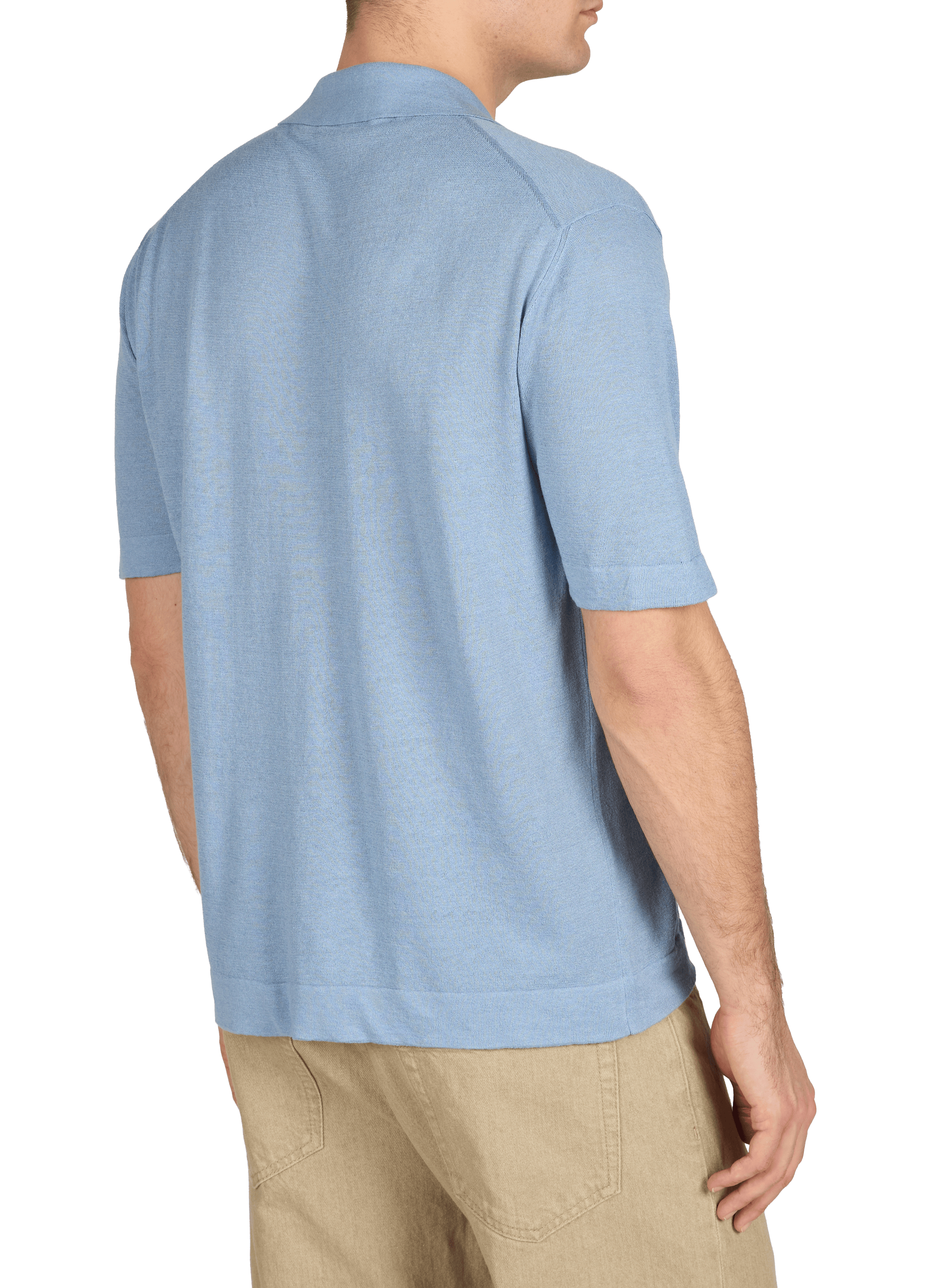 Short-sleeved shirt in linen and cotton SLOWEAR Blue