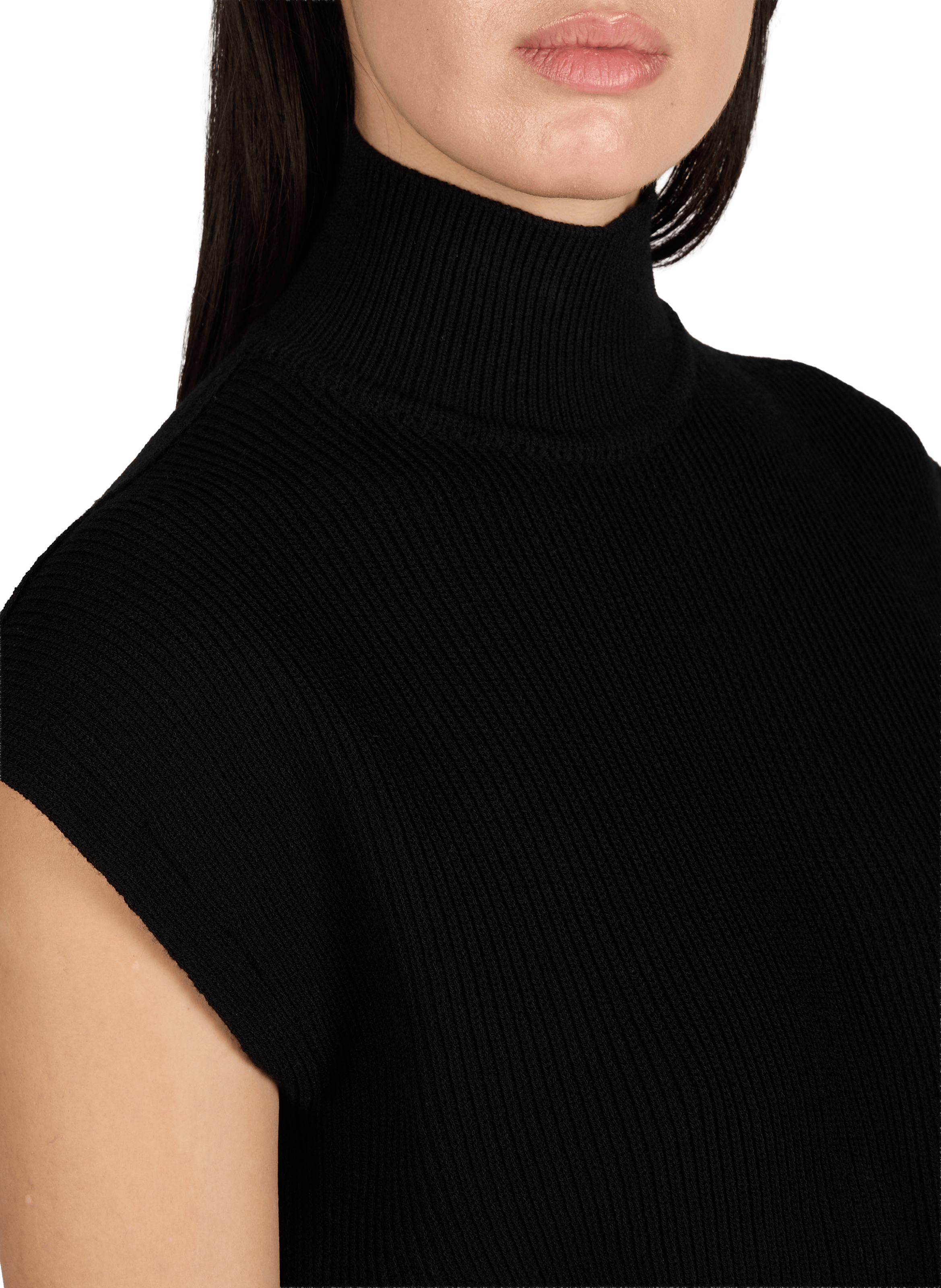 Ribbed high-neck wool top RICK OWENS Black