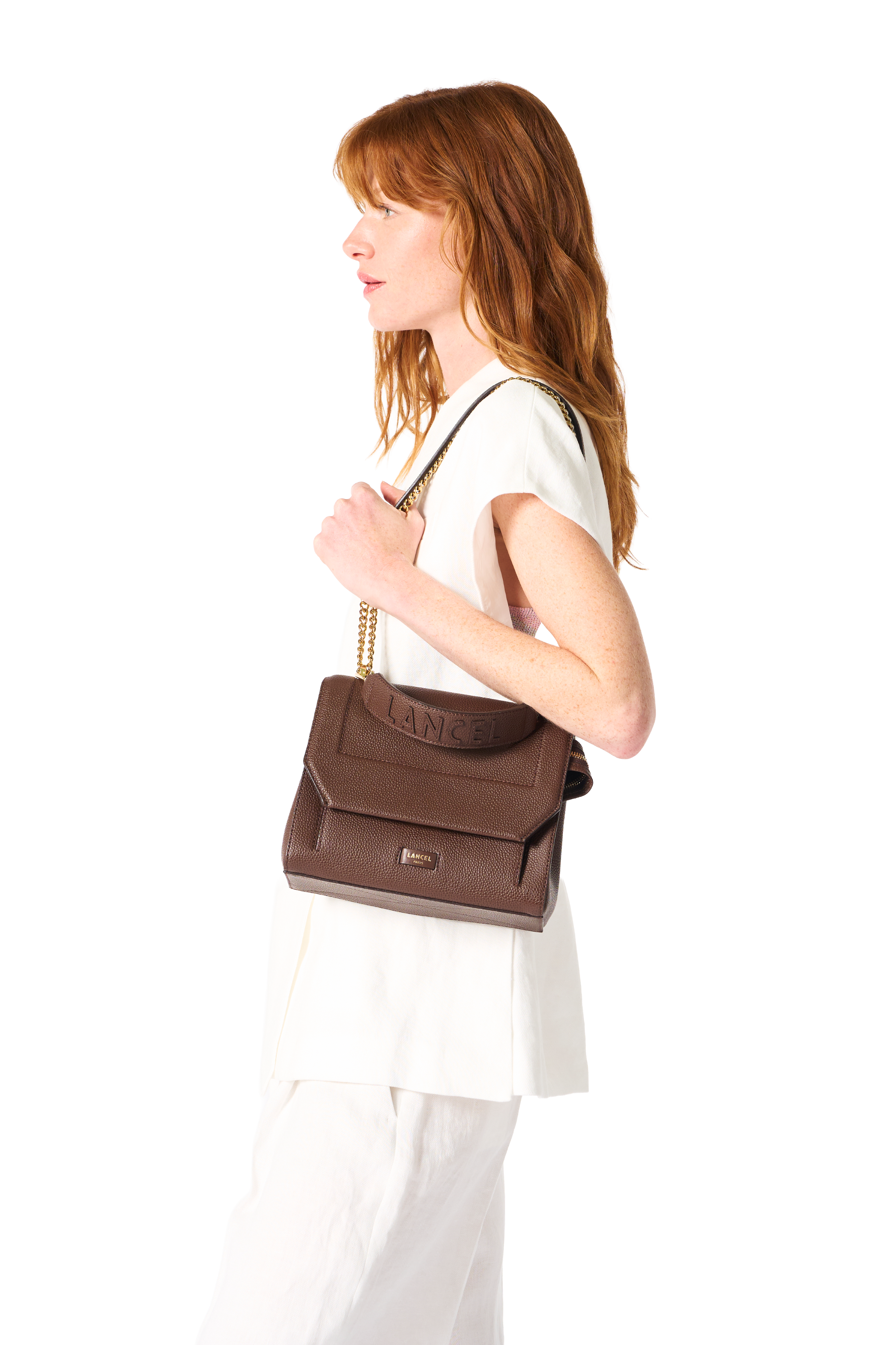 Sac rabat s ninon de lancel en cuir LANCEL Marron