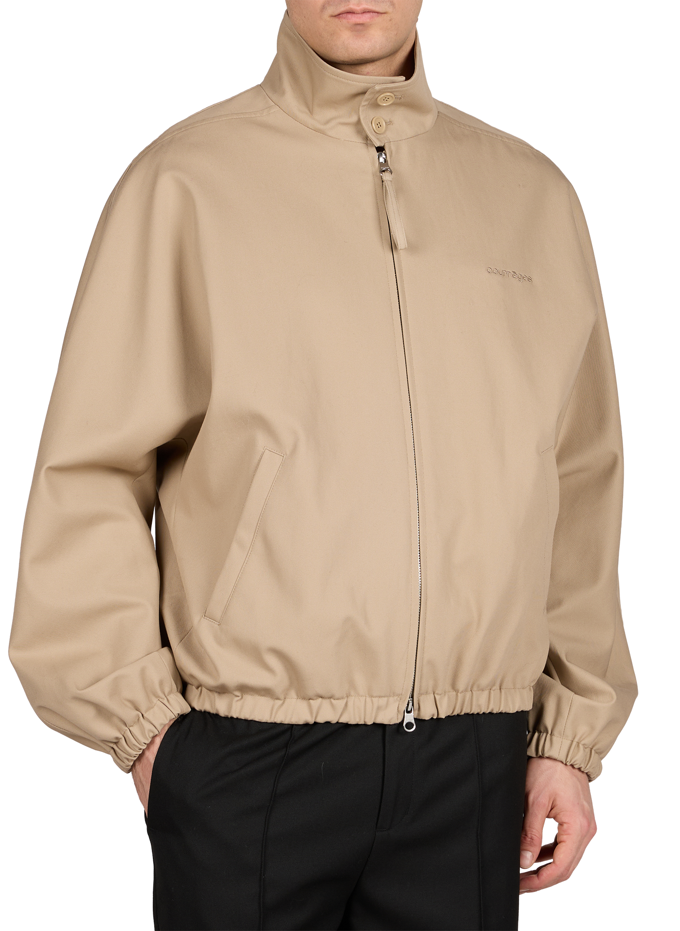 Veste ample à col boutonné en coton COURRÈGES Beige