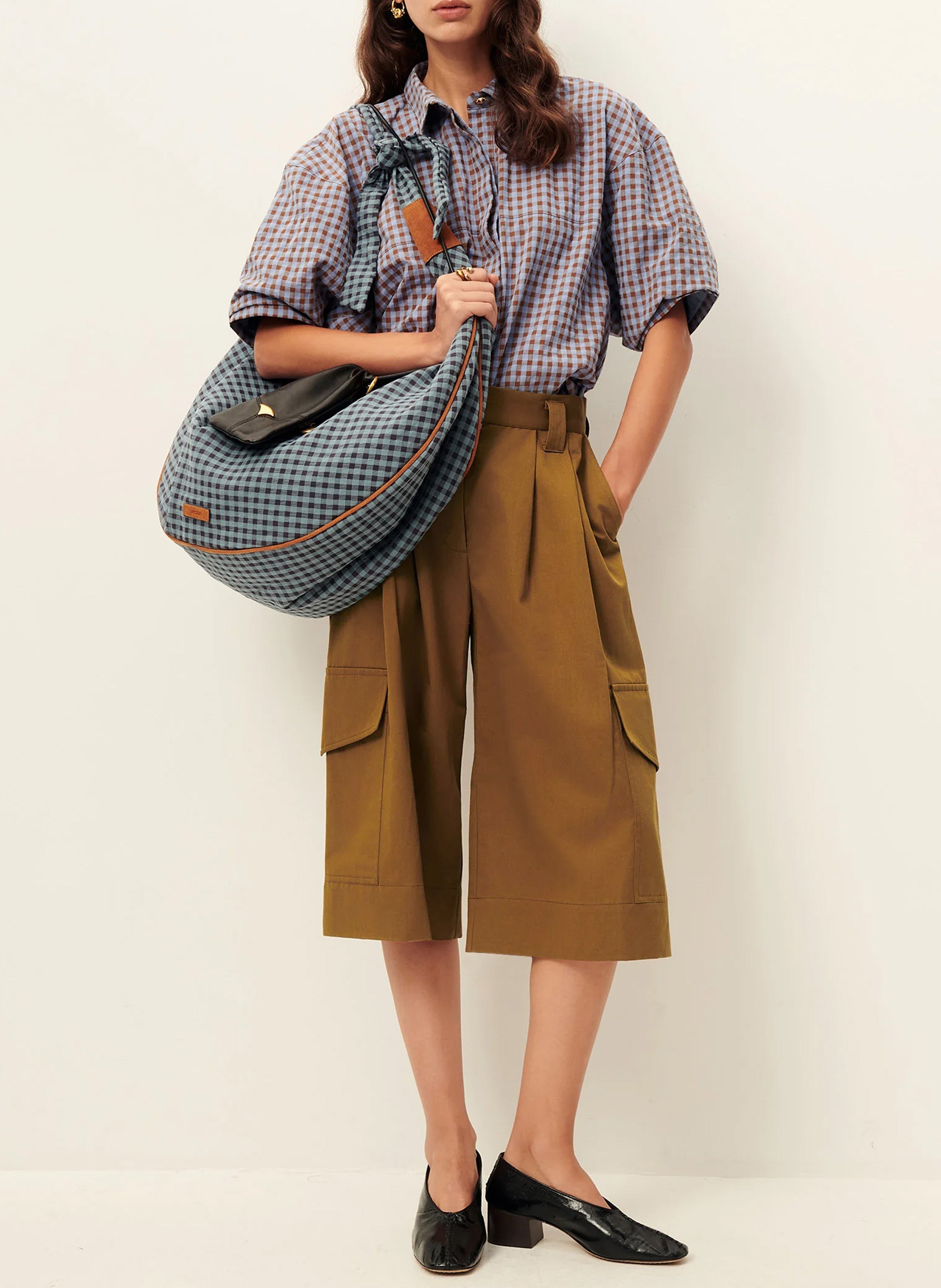 Bermuda large en coton mélangé marco SESSUN Marron