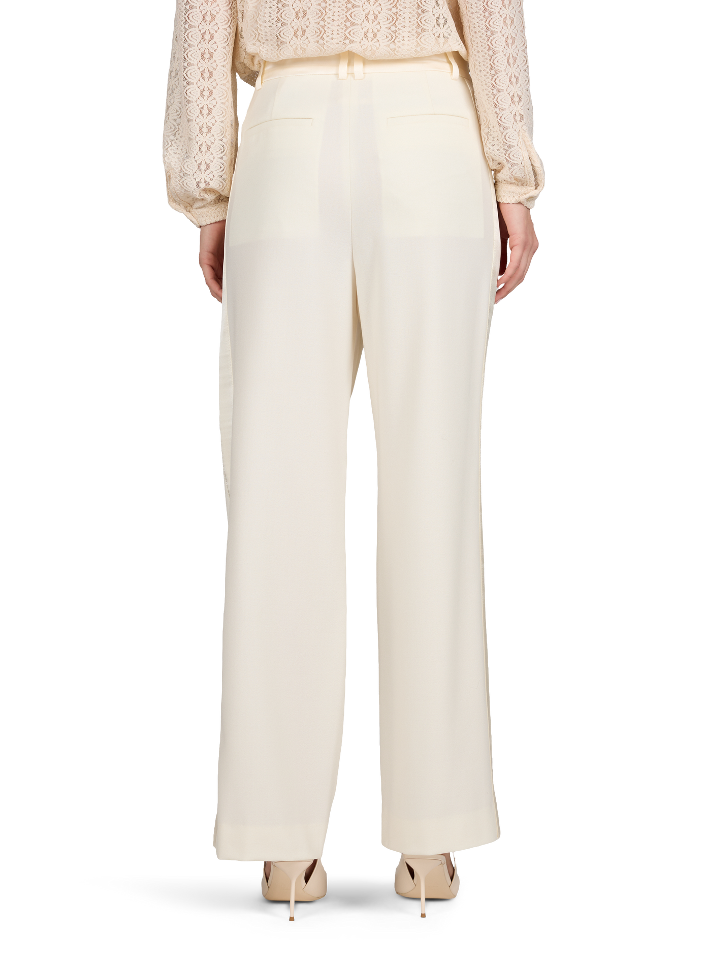 Pantalon droit en laine mélangée R2W Beige