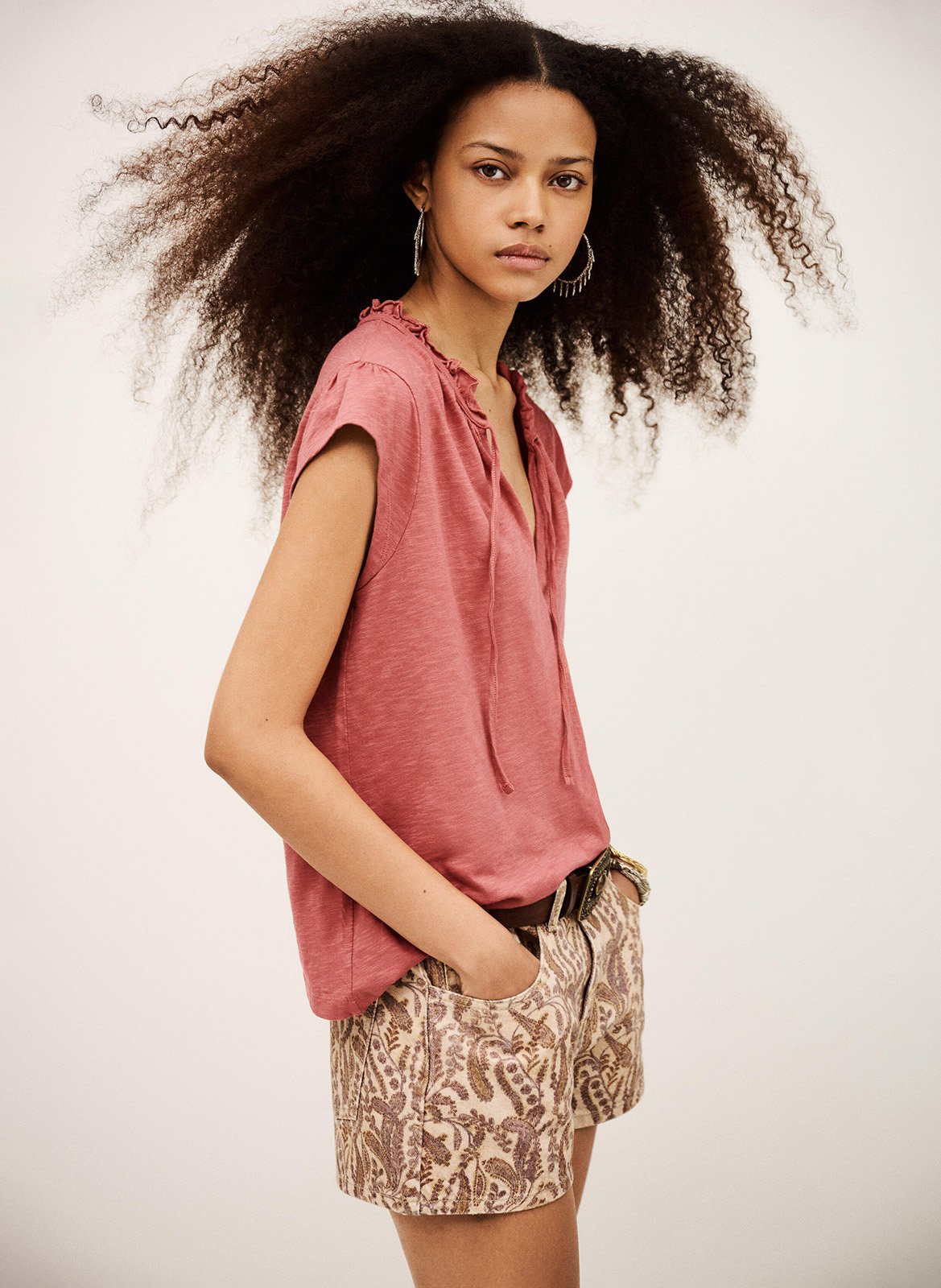 Tee-shirt col rond en coton very BA&SH Rose