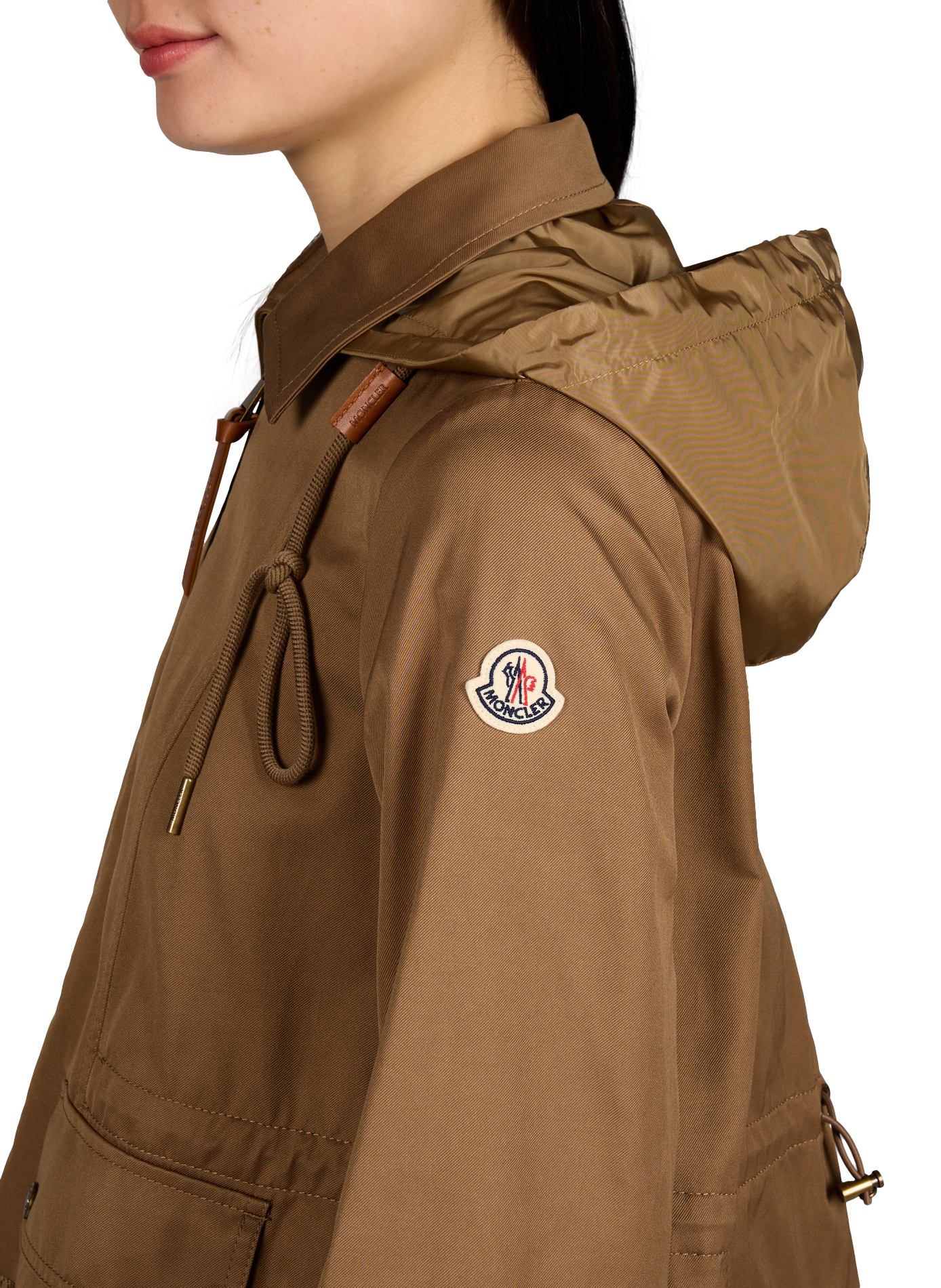 Veste courte à capuche Adenium MONCLER Beige