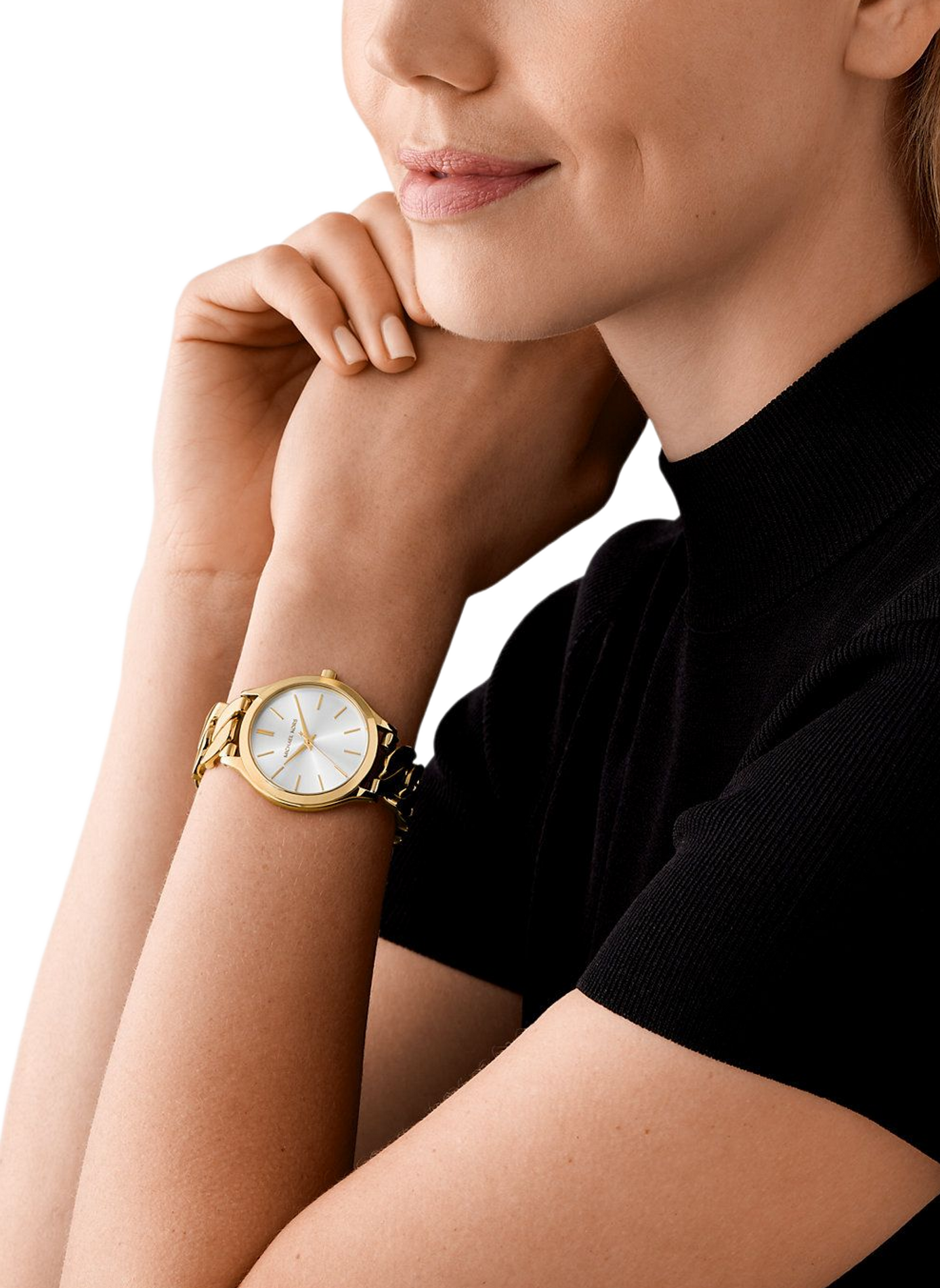 Montre quartz Slim Runway en acier inoxydable MICHAEL KORS MONTRES Blanc