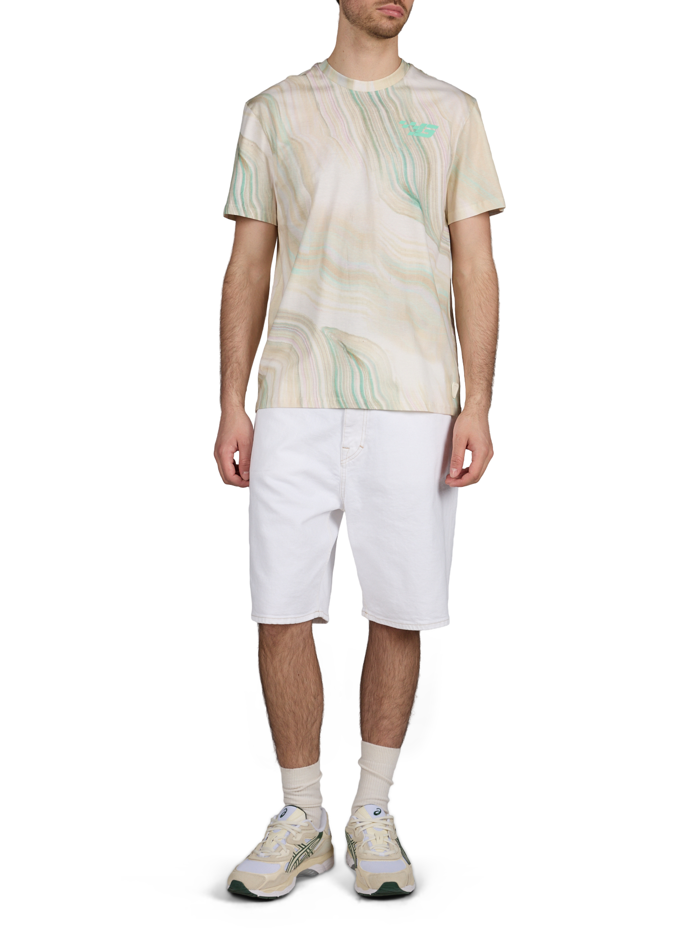 T-shirt droit imprimé en coton GERTRUDE ET GASTON Beige