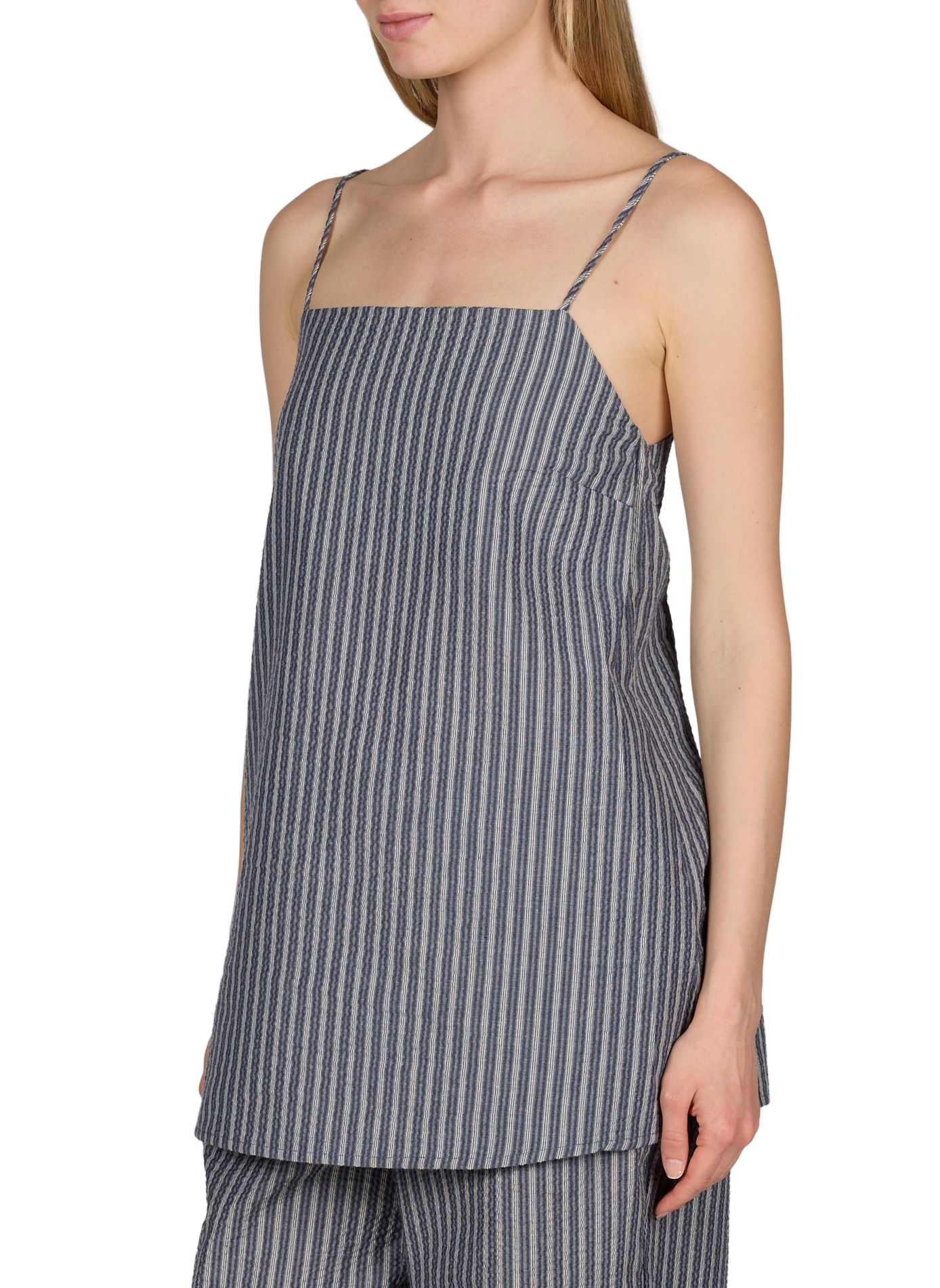 Robe courte ample à rayures OBJECT Bleu