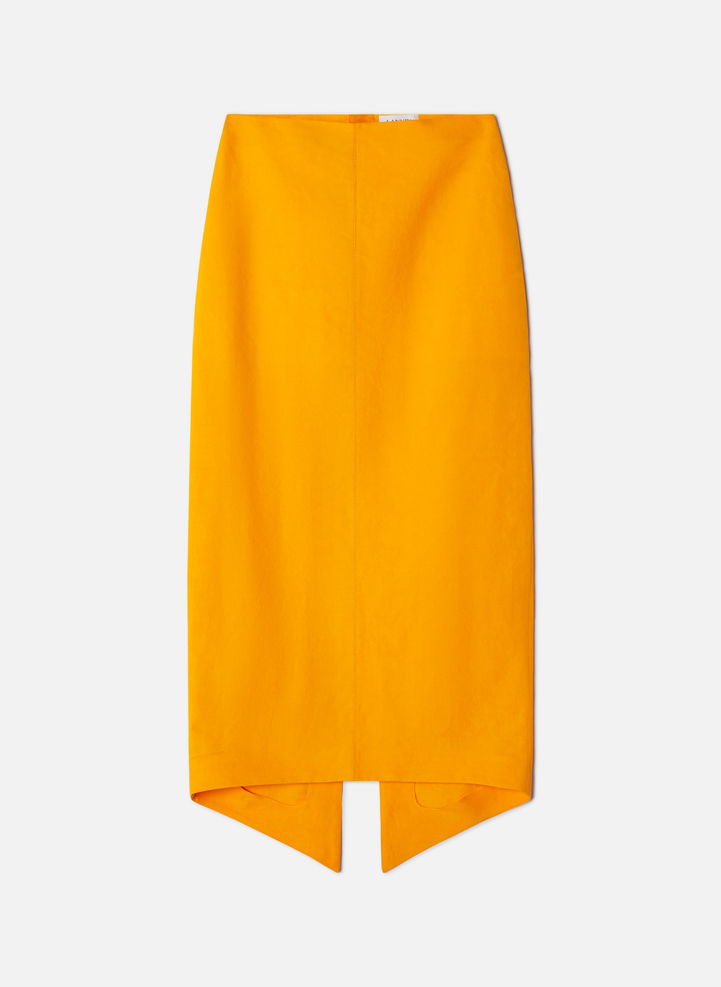 Jupe midi asymétrique en papier LANVIN Orange
