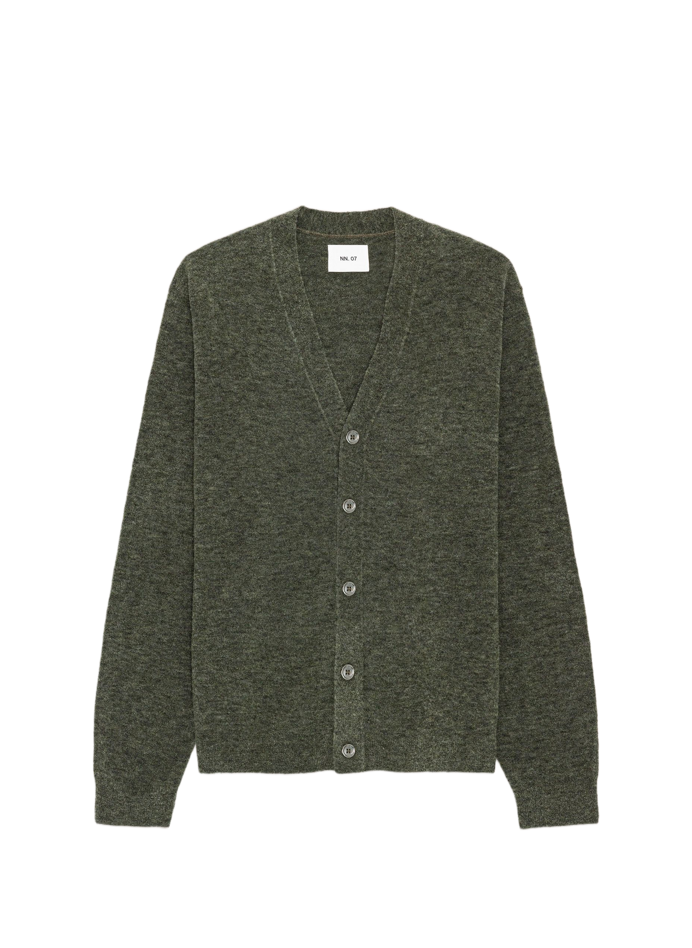 Weiter Pullover mit V-Ausschnitt aus Wollmischung NN.07 Khaki