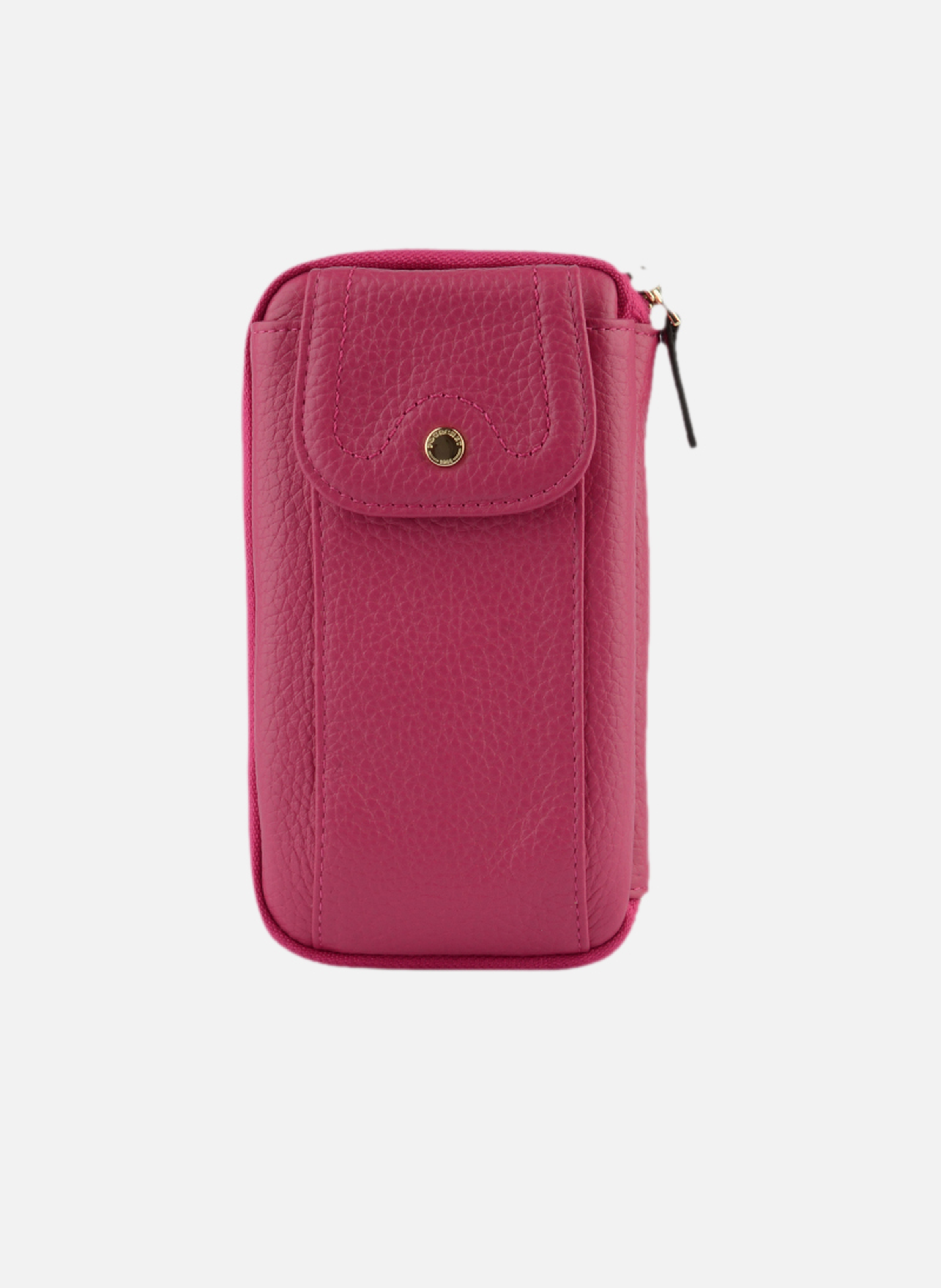 Club | etui téléphone portable en cuir de veau grainé POURCHET Rose