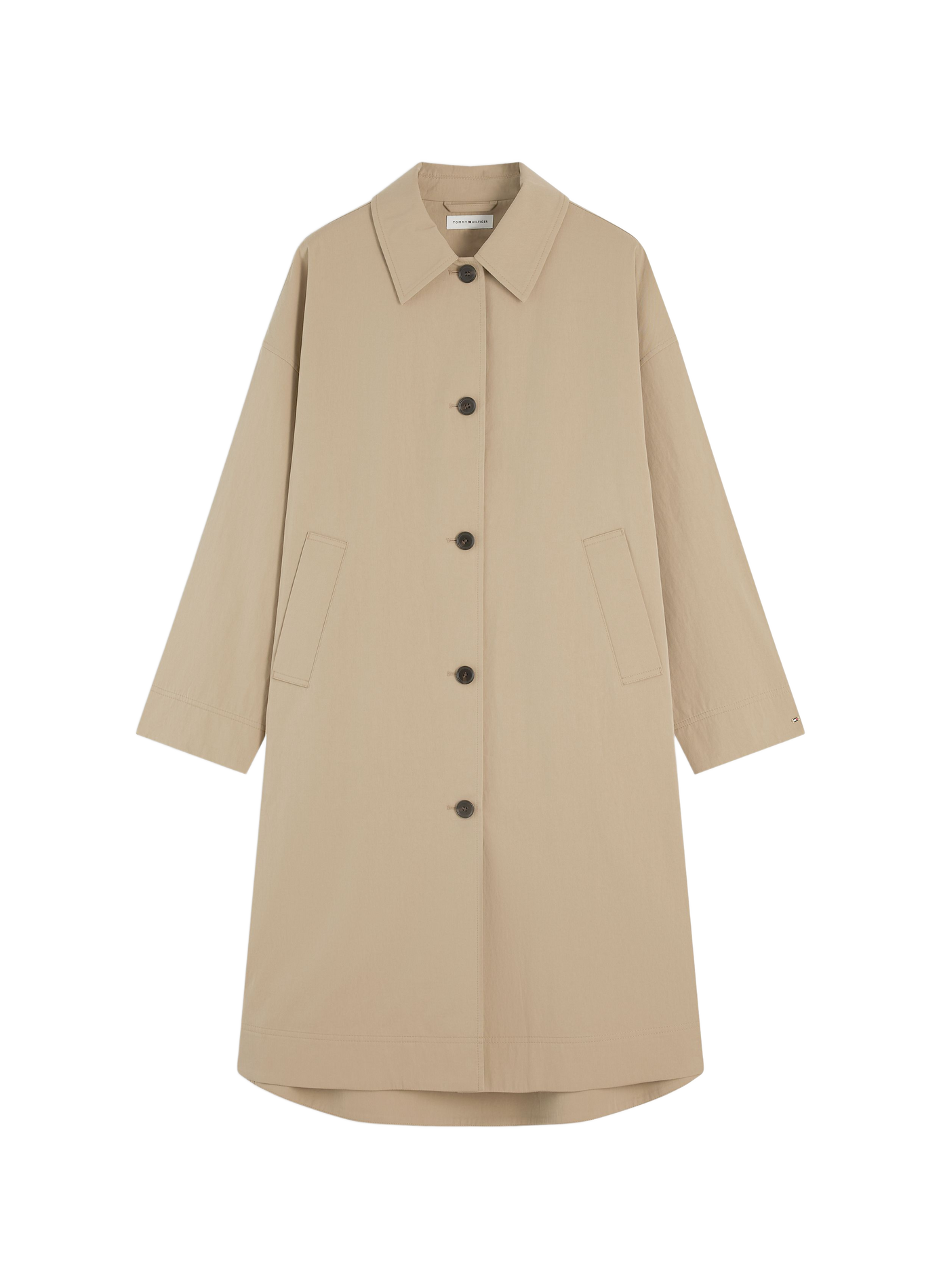 Classic collar trench coat in blended cotton TOMMY HILFIGER Beige