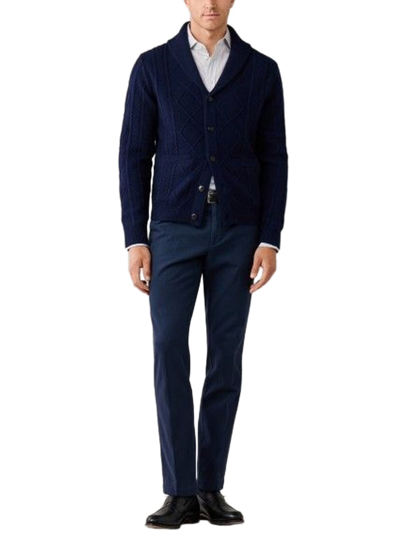 Gilet encolure V en laine mélangée HACKETT Blue