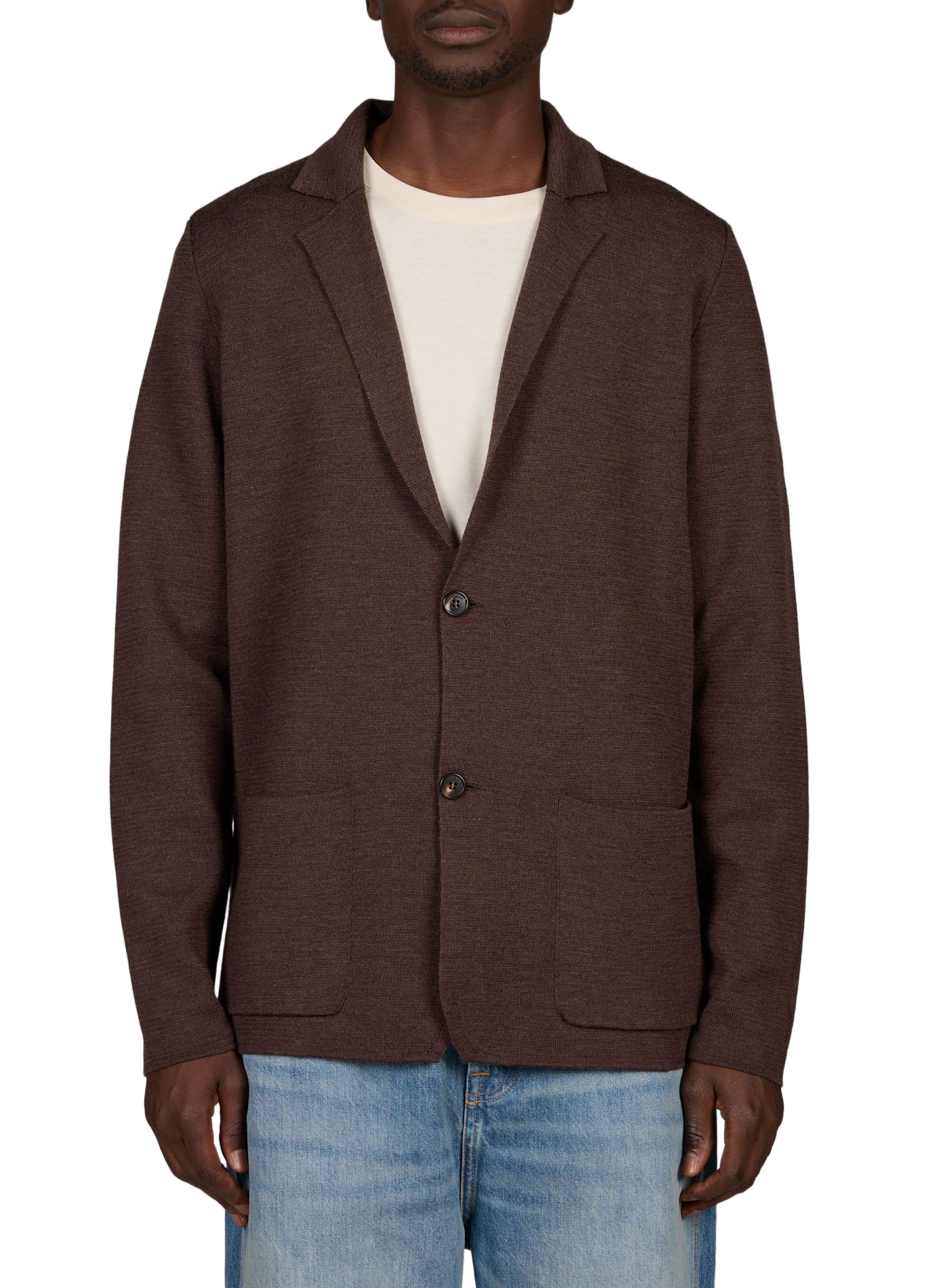 Straight wool virgin wool blazer SLOWEAR Brown
