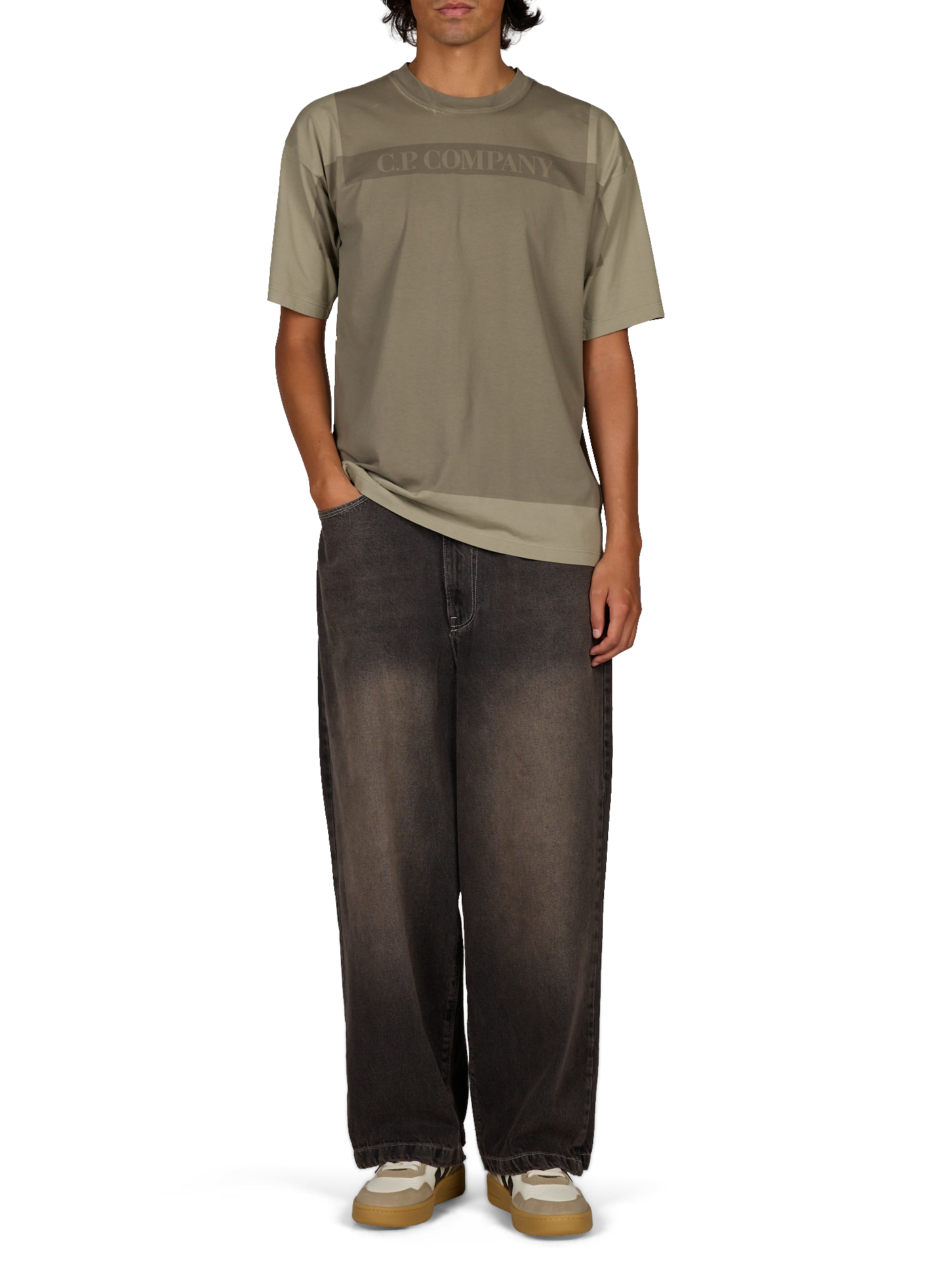 Pantalon droit en coton CAMIEL FORTGENS Gris