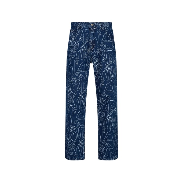 Jean droit imprimé en coton Jean droit imprimé en coton