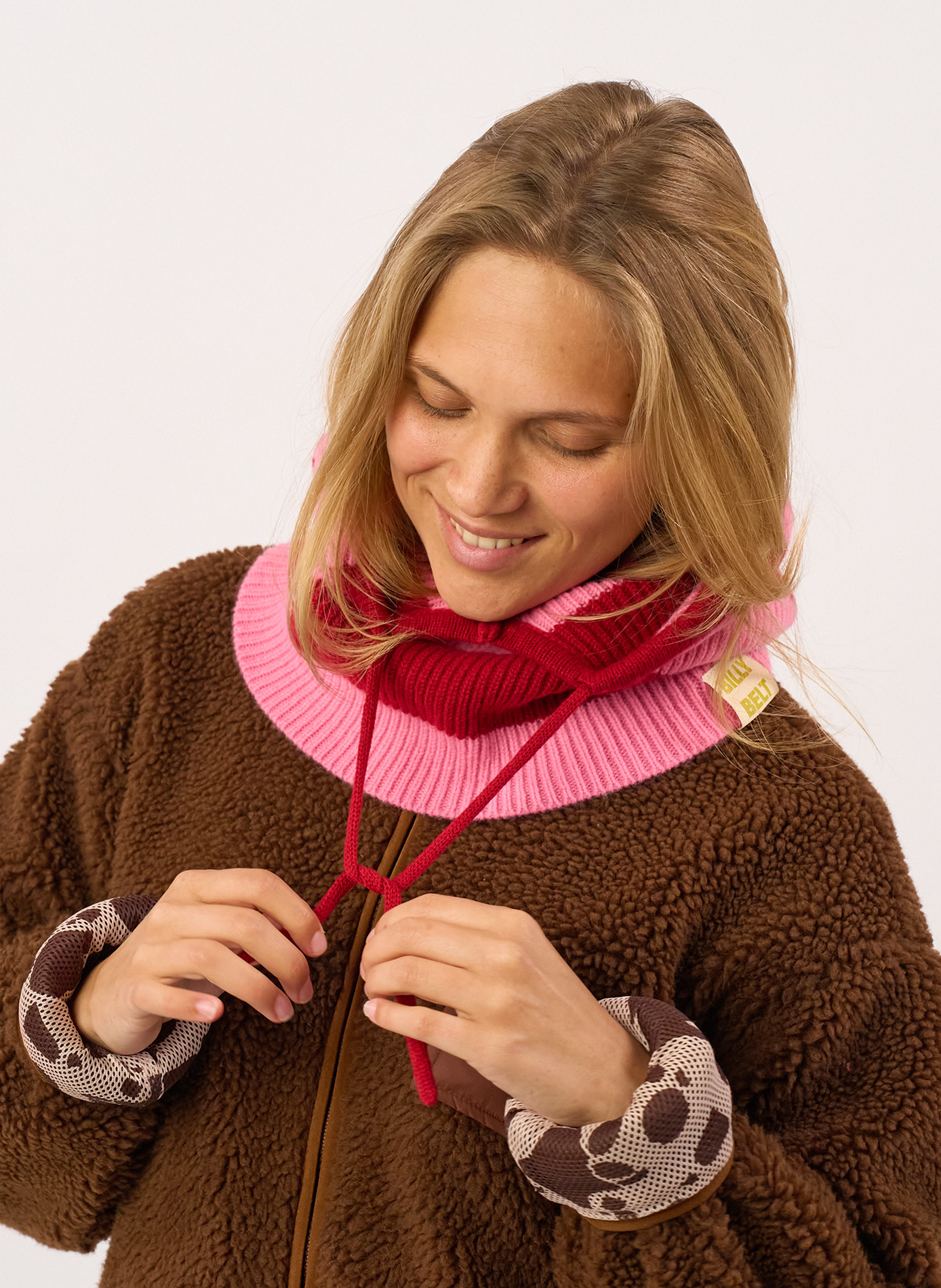 Cagoule en laine BILLYBELT Rose