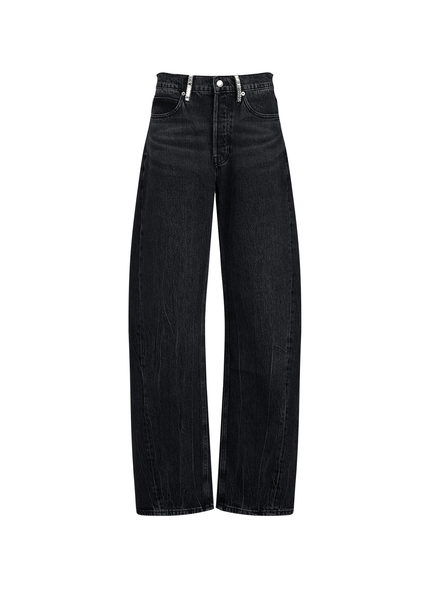 Wide-leg jeans with rhinestone buttons ALEXANDER WANG Grey