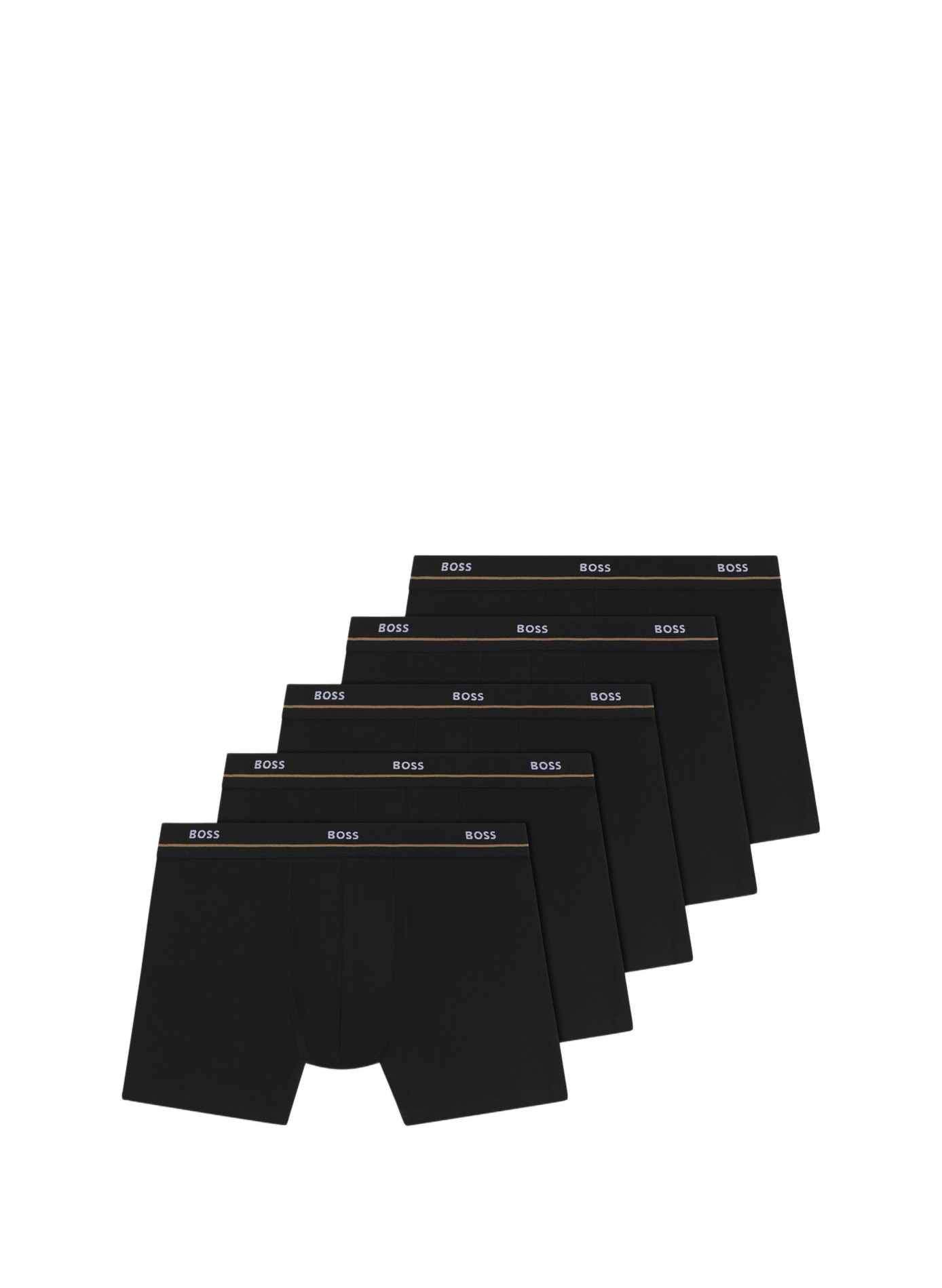 Lote de 5 bóxers ESSENTIAL de algodón mezclado BOSS Negro