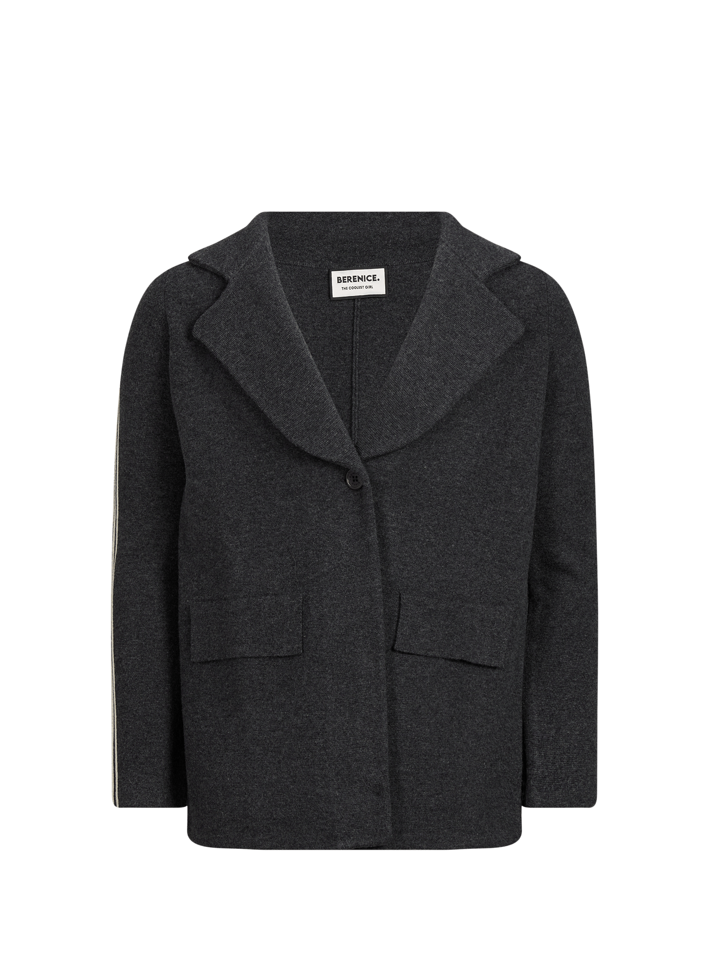 Blazer droit en laine uni
