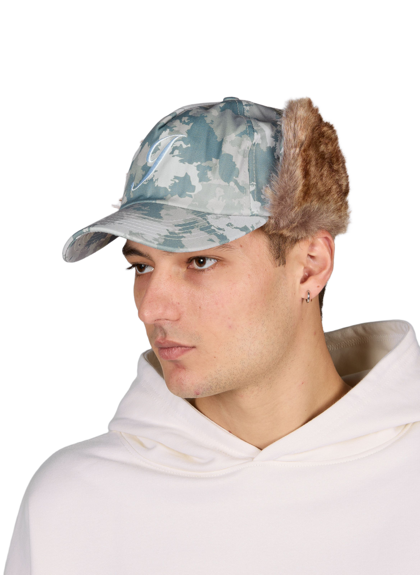 Pet met oorkleppen met imitatiebontlook JACKER. Groen