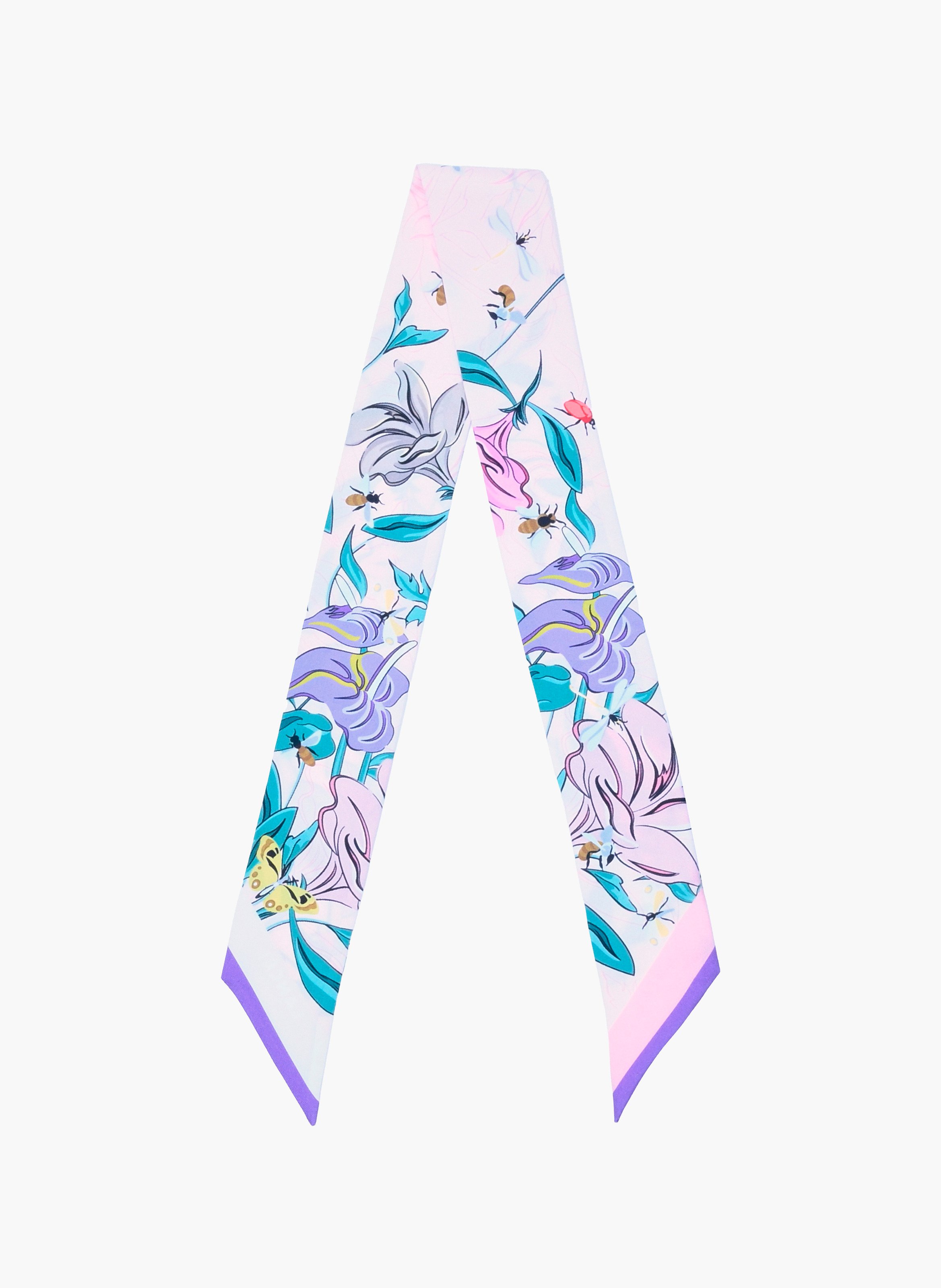 Zijden bandeau met tutti bloemenmotief van Lancel. LANCEL Roze