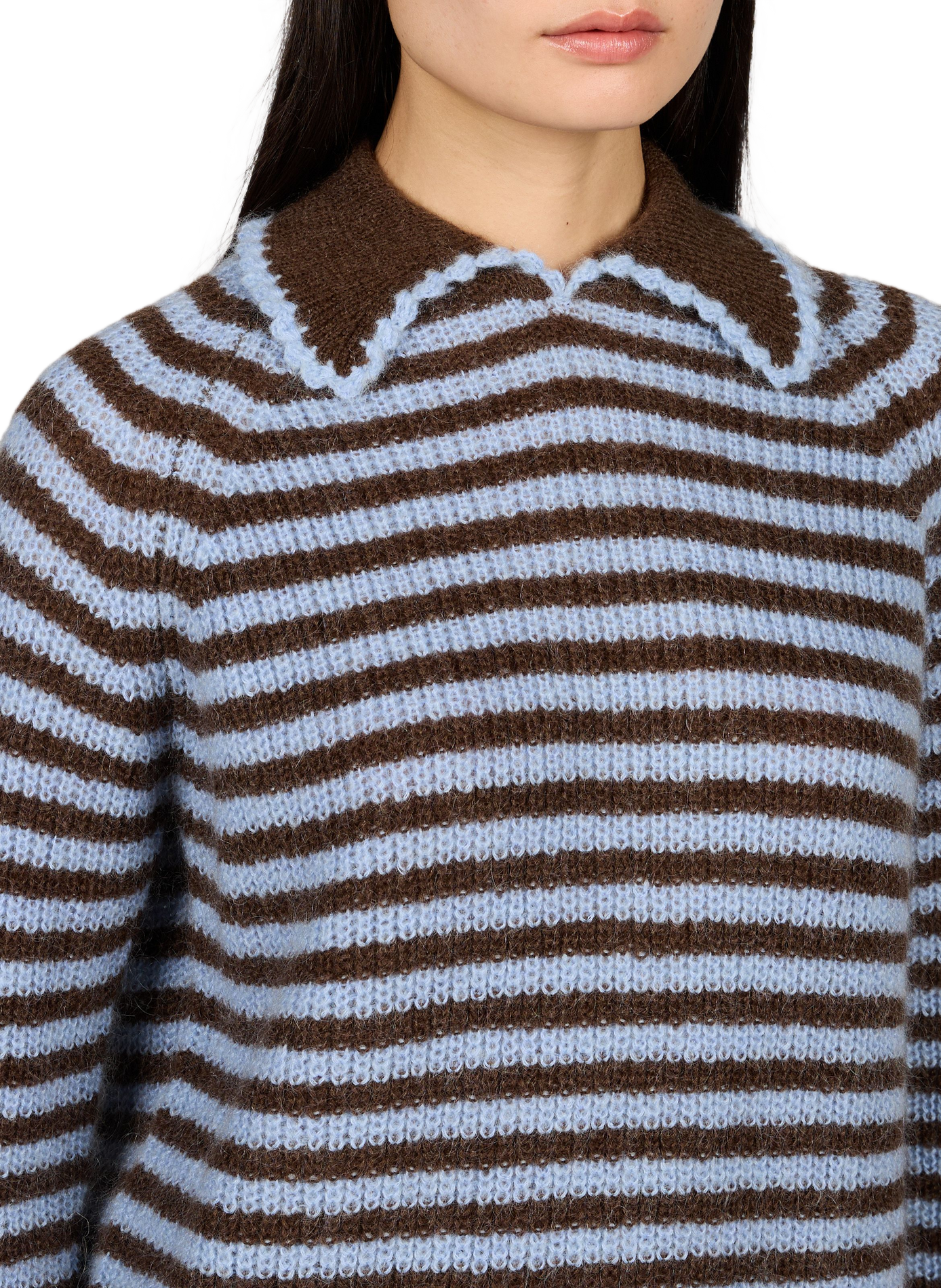 Gestreepte polotrui van wolmix GARANCE Blauw