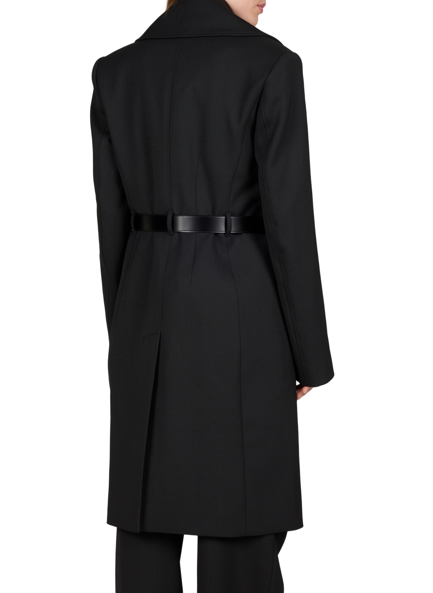 Straight belted coat with tailored collar COPERNI Black