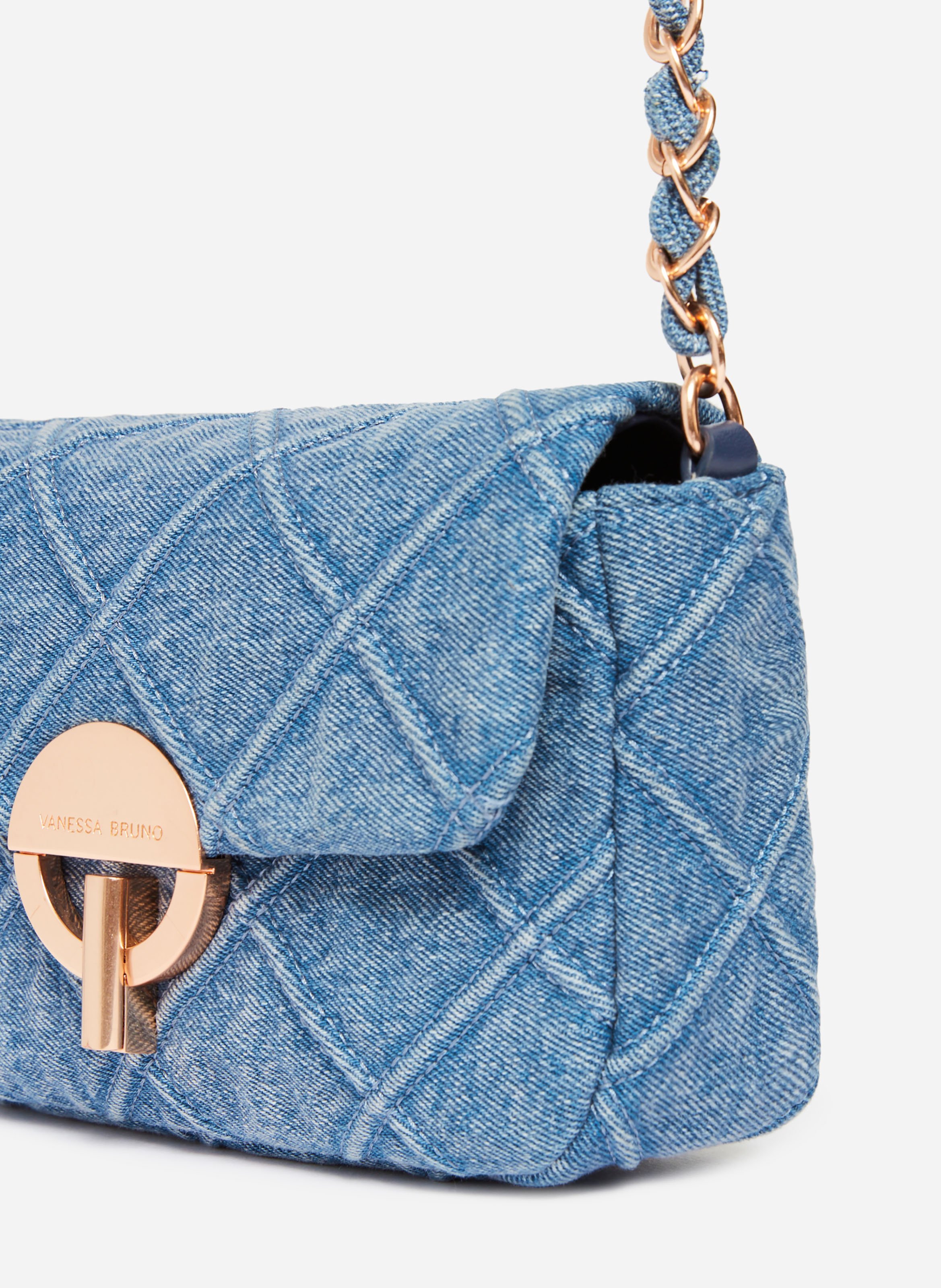 Moyen sac moon en denim VANESSA BRUNO Bleu