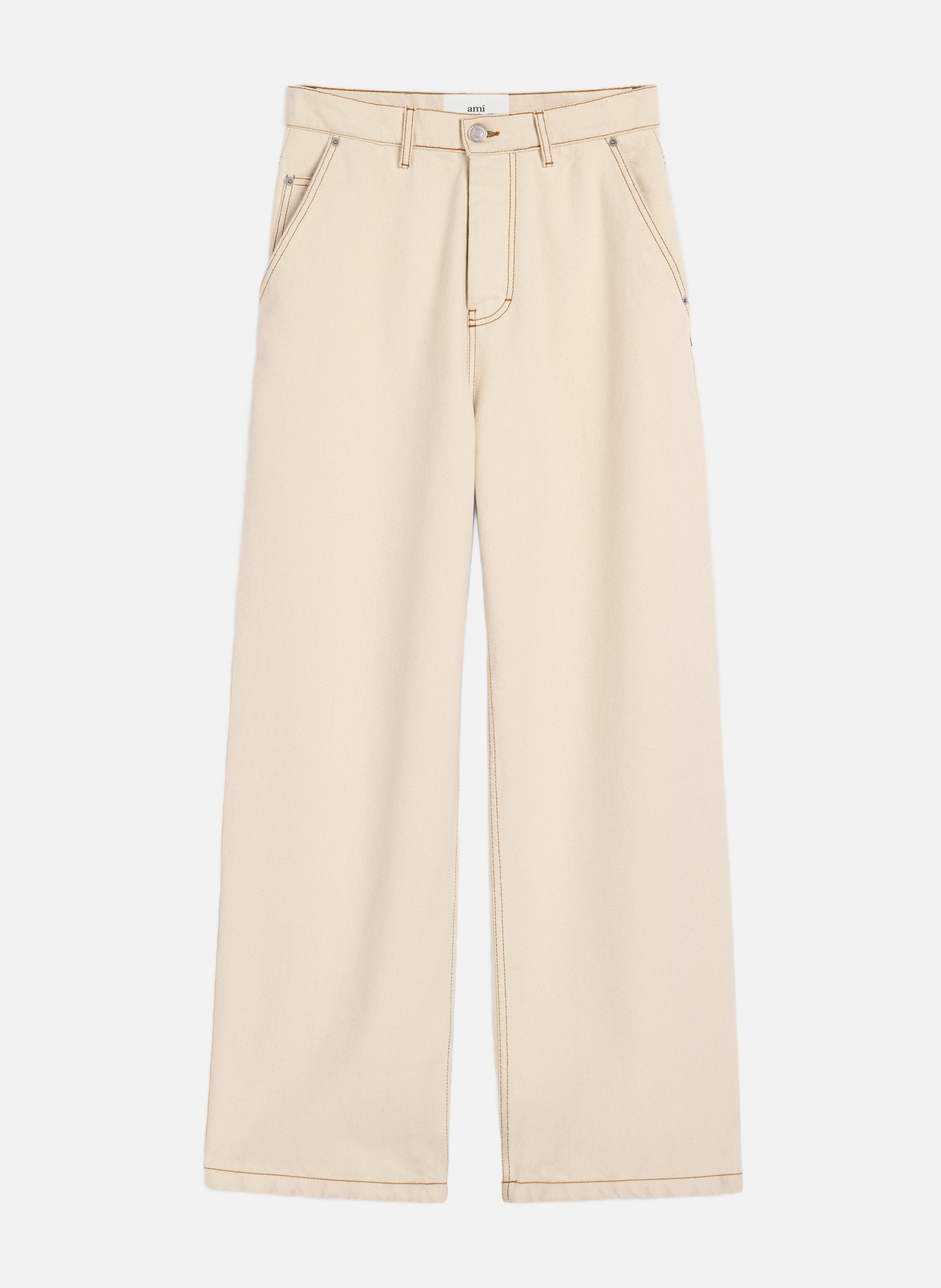 Jean coupe large AMI PARIS Blanc