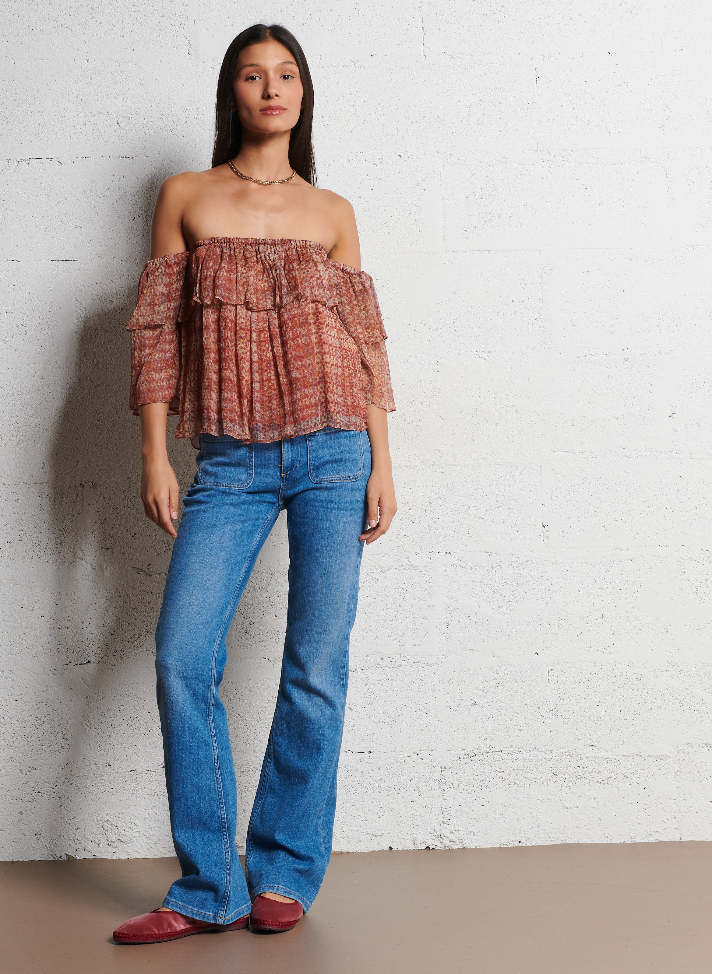 Top court immprimé rush BA&SH Rose