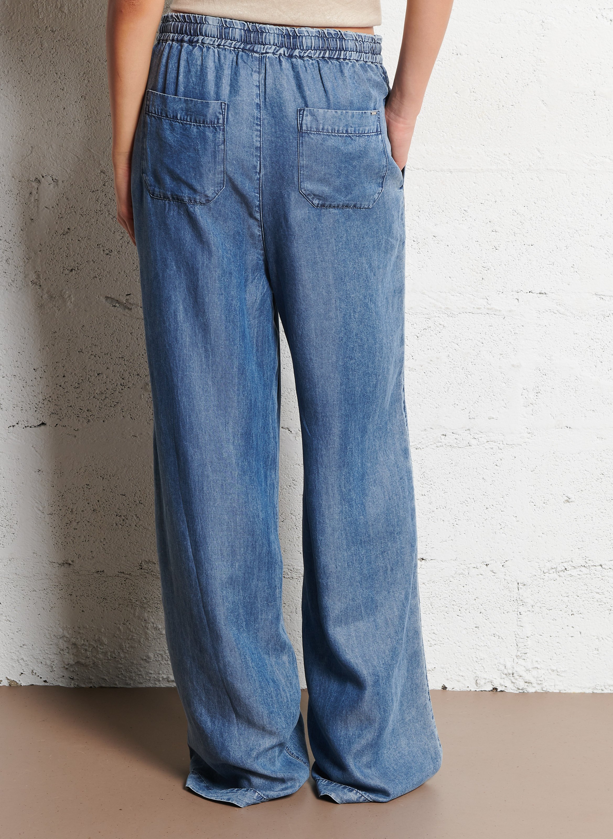 Pantalon large aspect jean dana IKKS Bleu