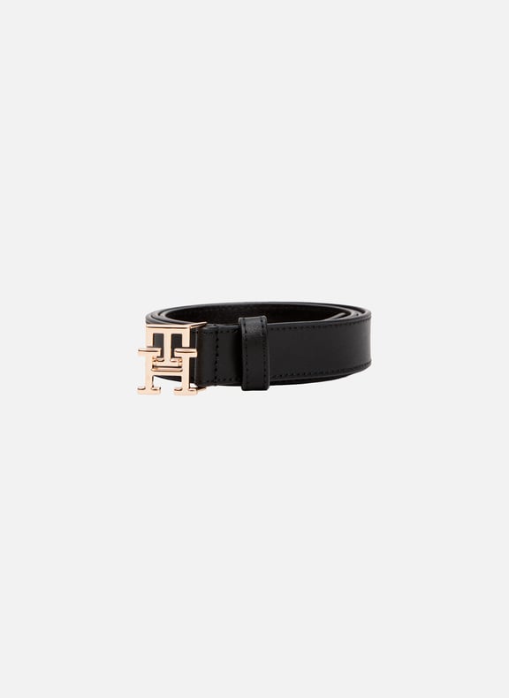 Ceinture à boucle logo en cuir Noir by TOMMY HILFIGER TOMMY HILFIGER Ceinture à boucle logo en cuir Noir