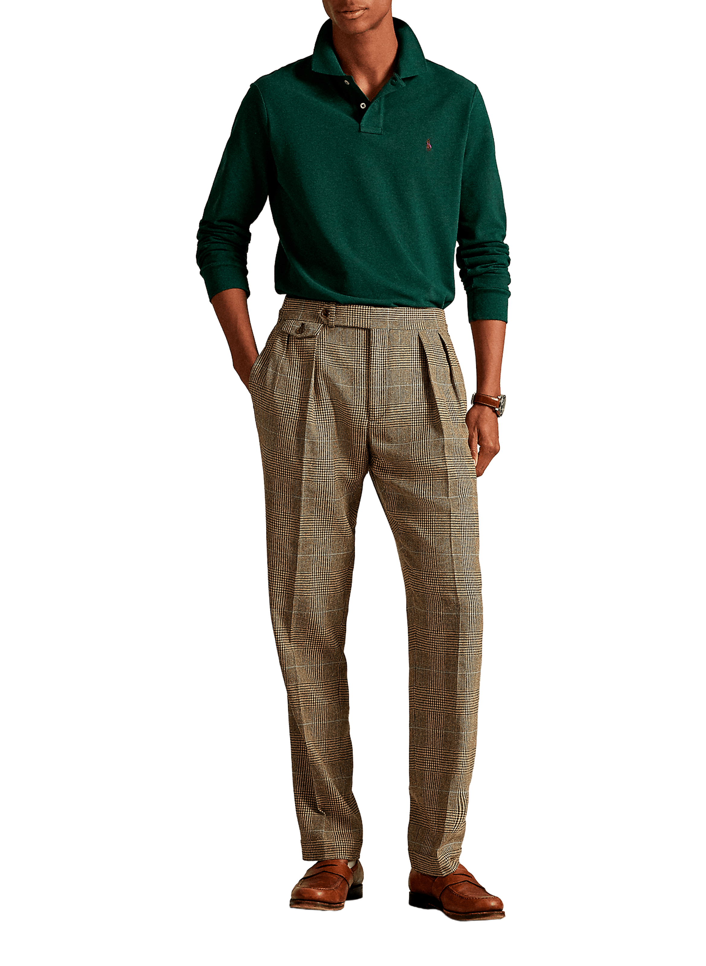 Long-sleeved cotton polo shirt POLO RALPH LAUREN Green