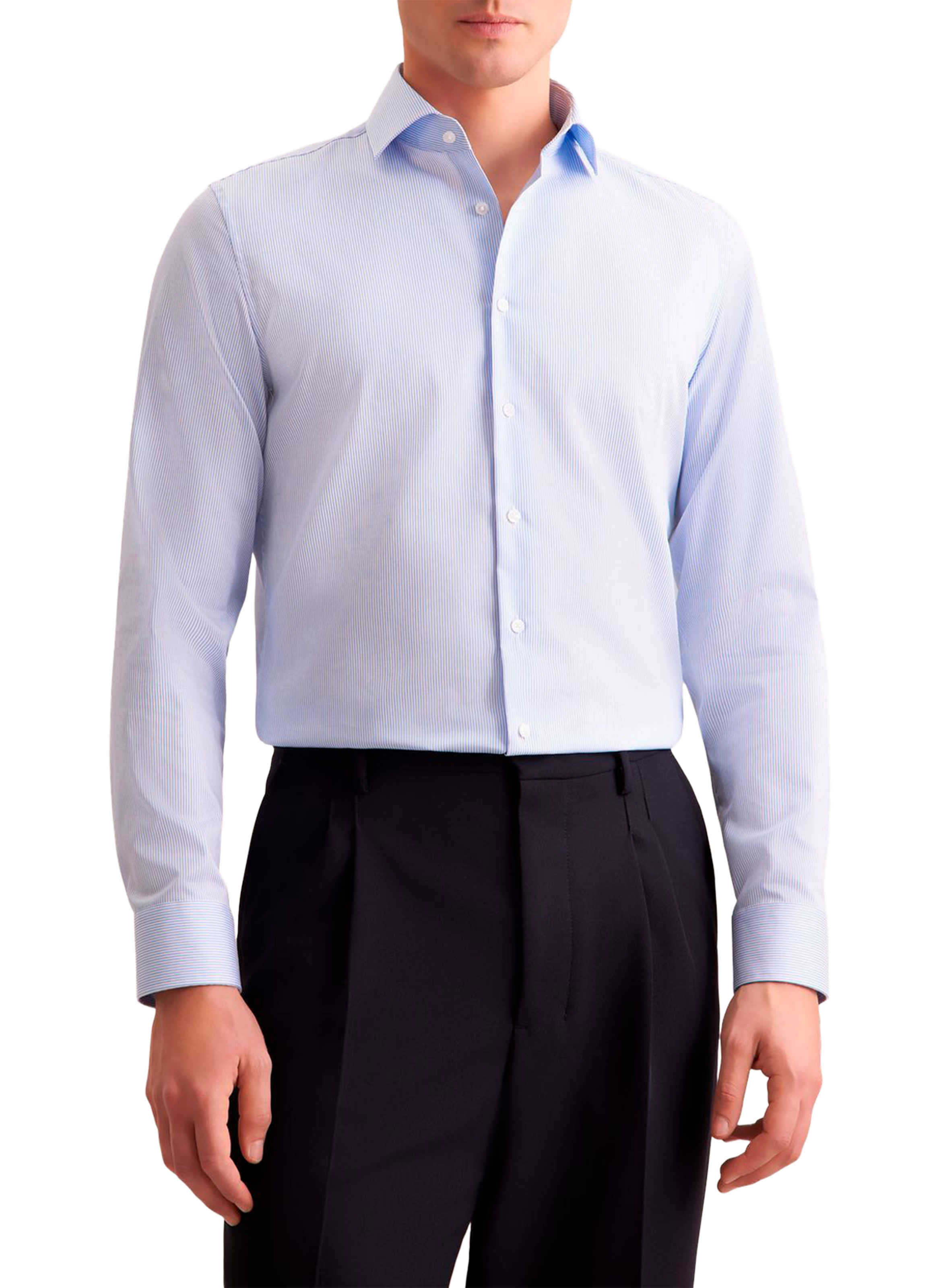 SEIDENSTICKER Chemise rayée slim en coton Bleu