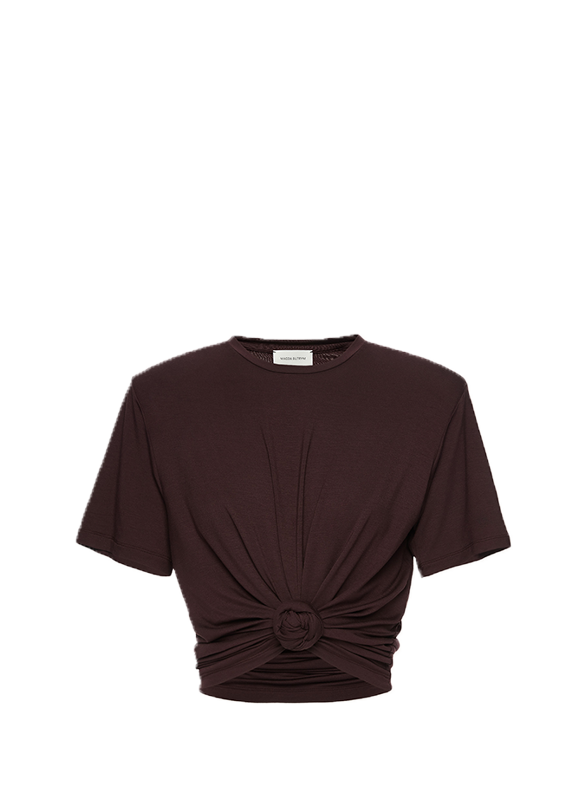 MAGDA BUTRYM T-shirt cintré noué en coton mélangé Marron