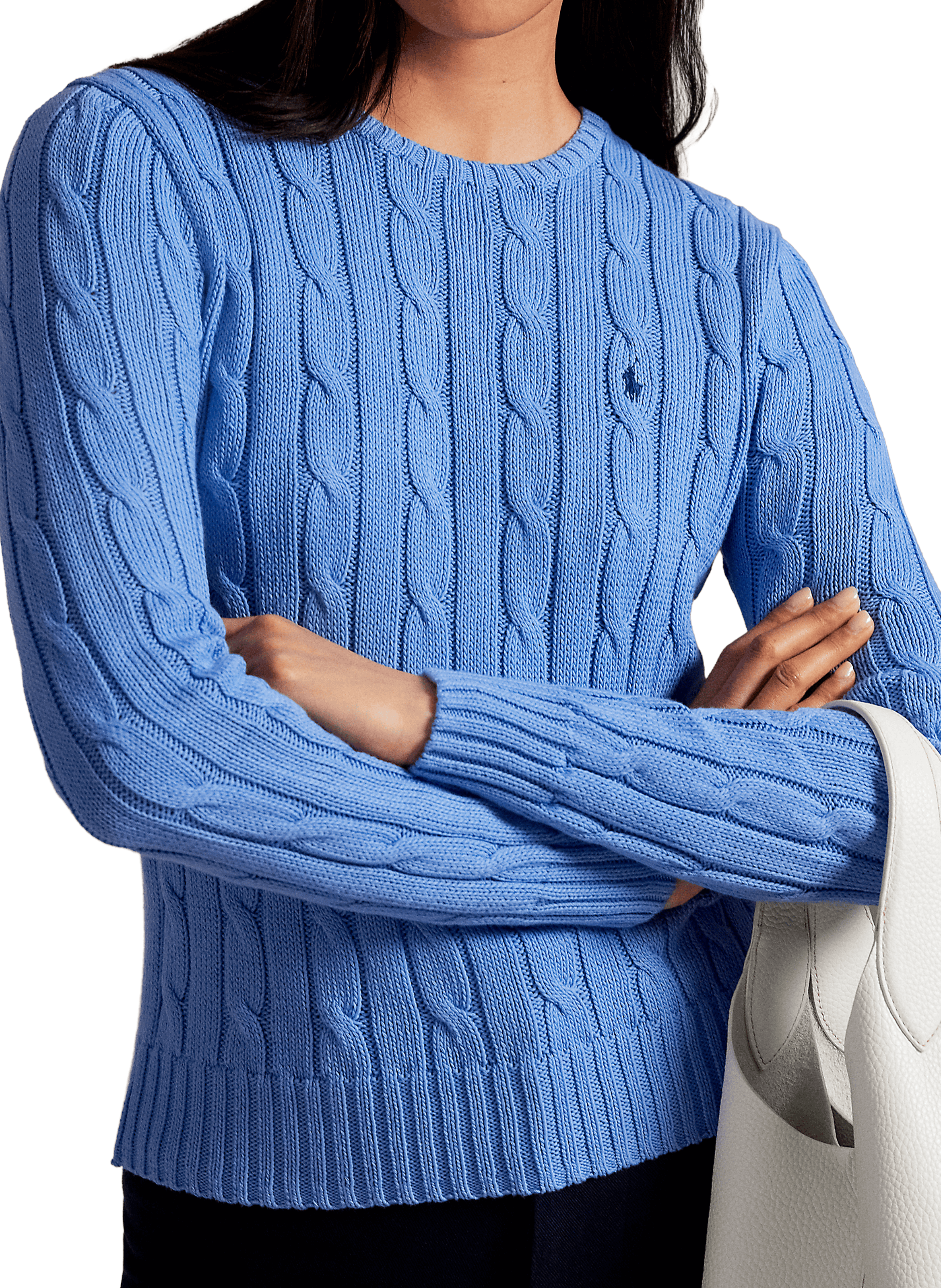 Pull col rond en coton POLO RALPH LAUREN Bleu